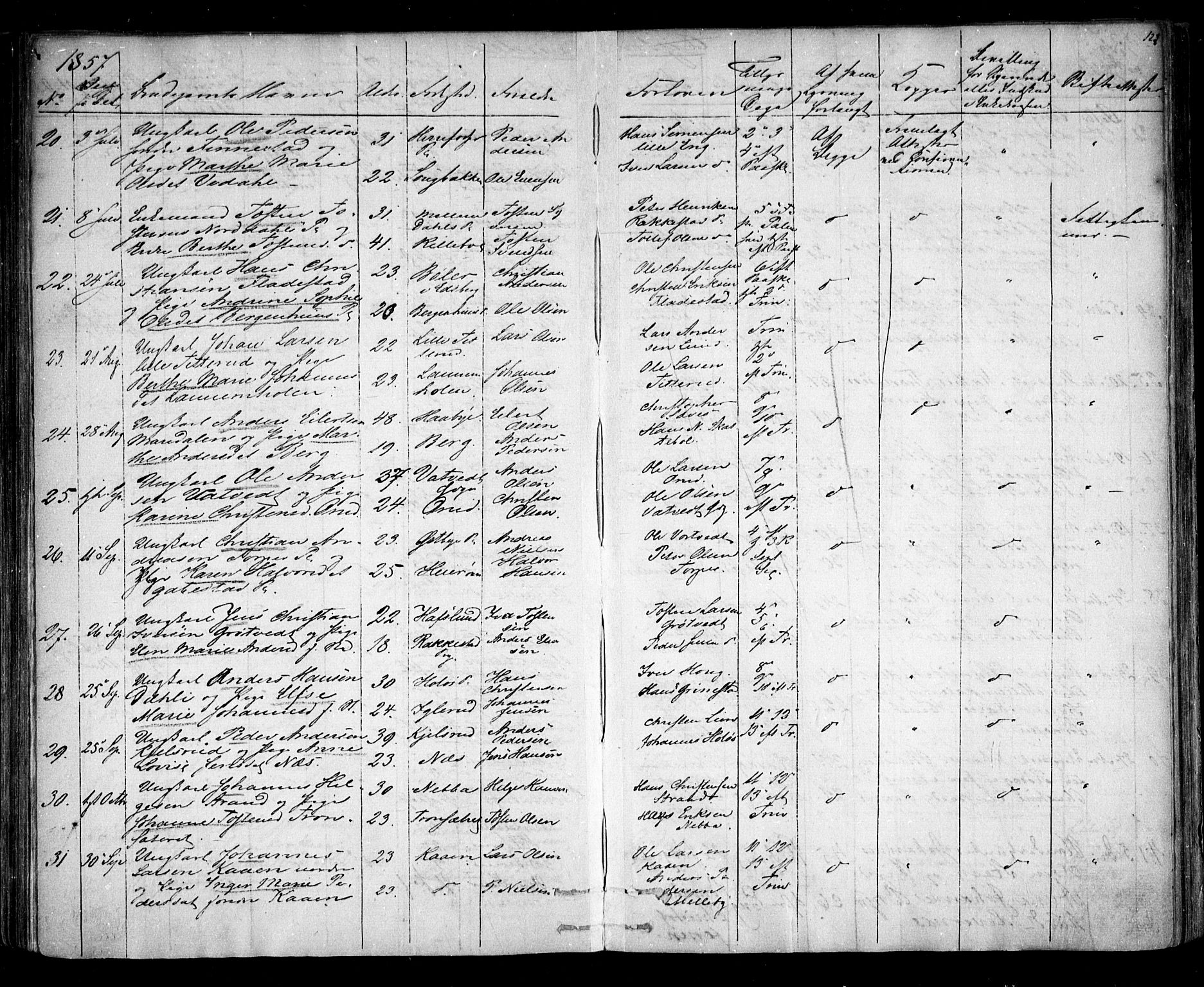 Rakkestad prestekontor Kirkebøker, AV/SAO-A-2008/F/Fa/L0010: Parish register (official) no. I 10, 1857-1861, p. 123