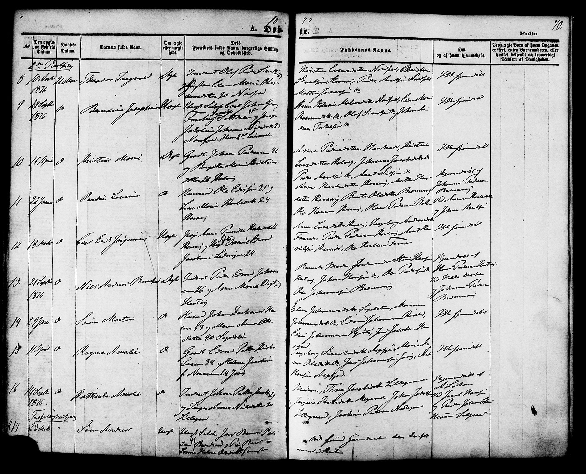 Ministerialprotokoller, klokkerbøker og fødselsregistre - Nordland, AV/SAT-A-1459/853/L0771: Parish register (official) no. 853A10, 1870-1881, p. 70