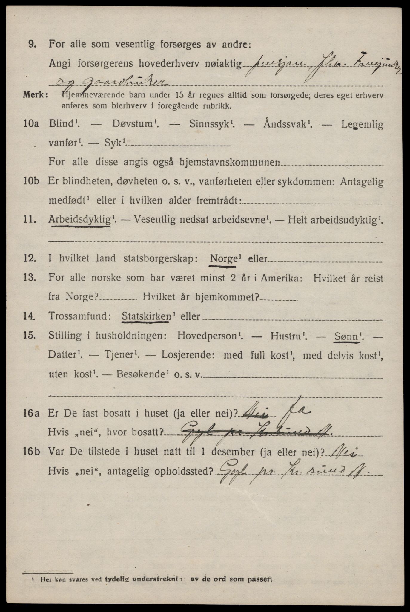 SAST, 1920 census for Suldal, 1920, p. 823