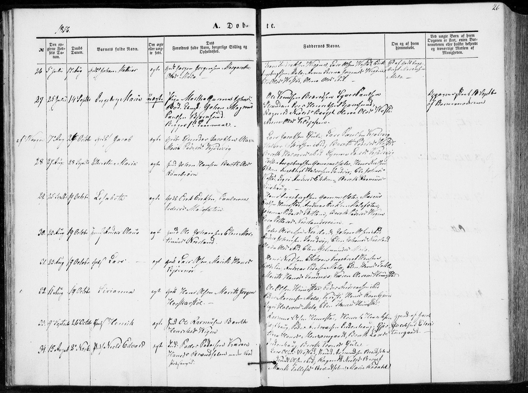 Ministerialprotokoller, klokkerbøker og fødselsregistre - Møre og Romsdal, AV/SAT-A-1454/566/L0767: Parish register (official) no. 566A06, 1852-1868, p. 26