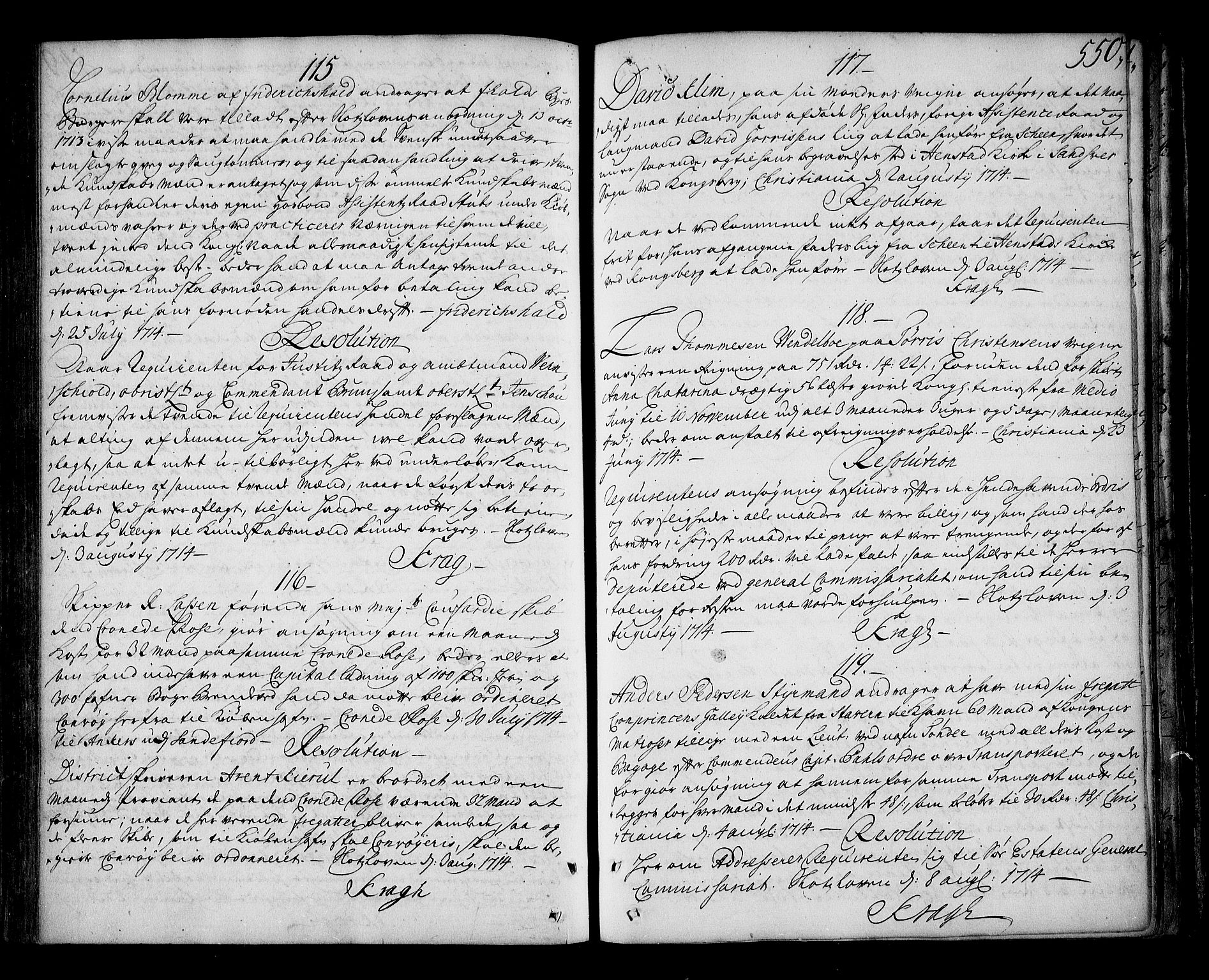 Stattholderembetet 1572-1771, RA/EA-2870/Ag/L0002: Supplikasjons- og resolusjonsprotokoll, 1710-1714, p. 549b-550a