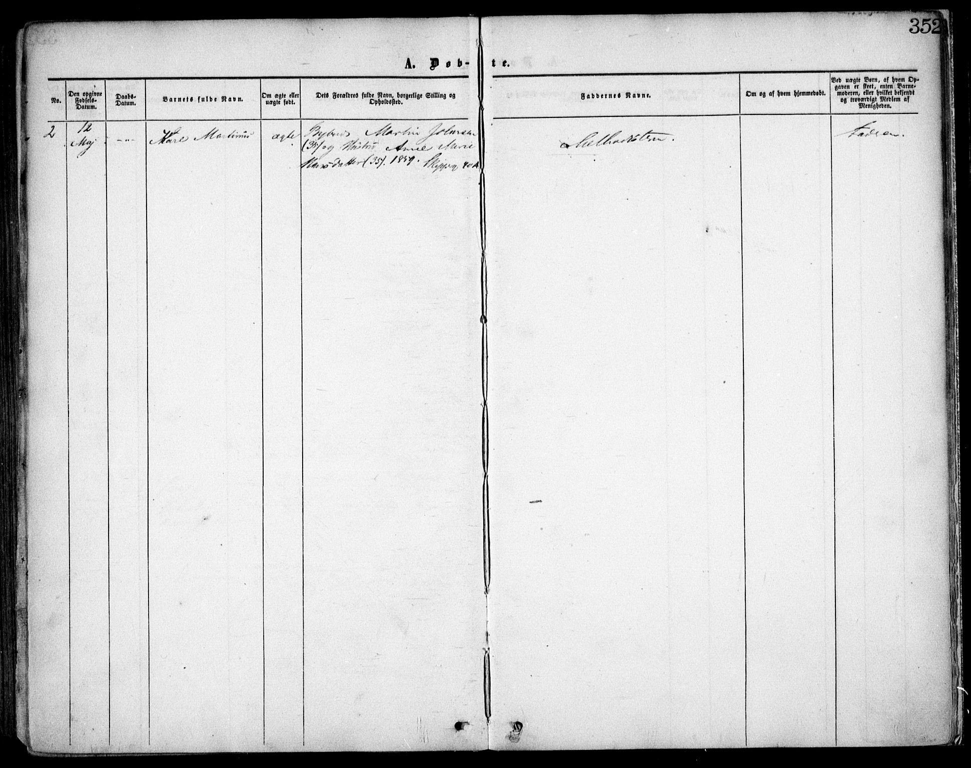 Oslo domkirke Kirkebøker, AV/SAO-A-10752/F/Fa/L0016: Parish register (official) no. 16, 1863-1871, p. 352