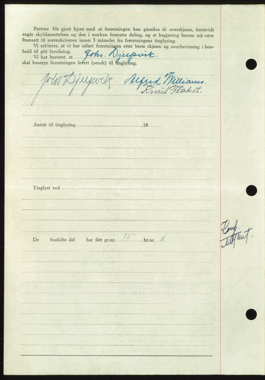 Nordmøre sorenskriveri, AV/SAT-A-4132/1/2/2Ca: Mortgage book no. A115, 1950-1950, Diary no: : 2012/1950