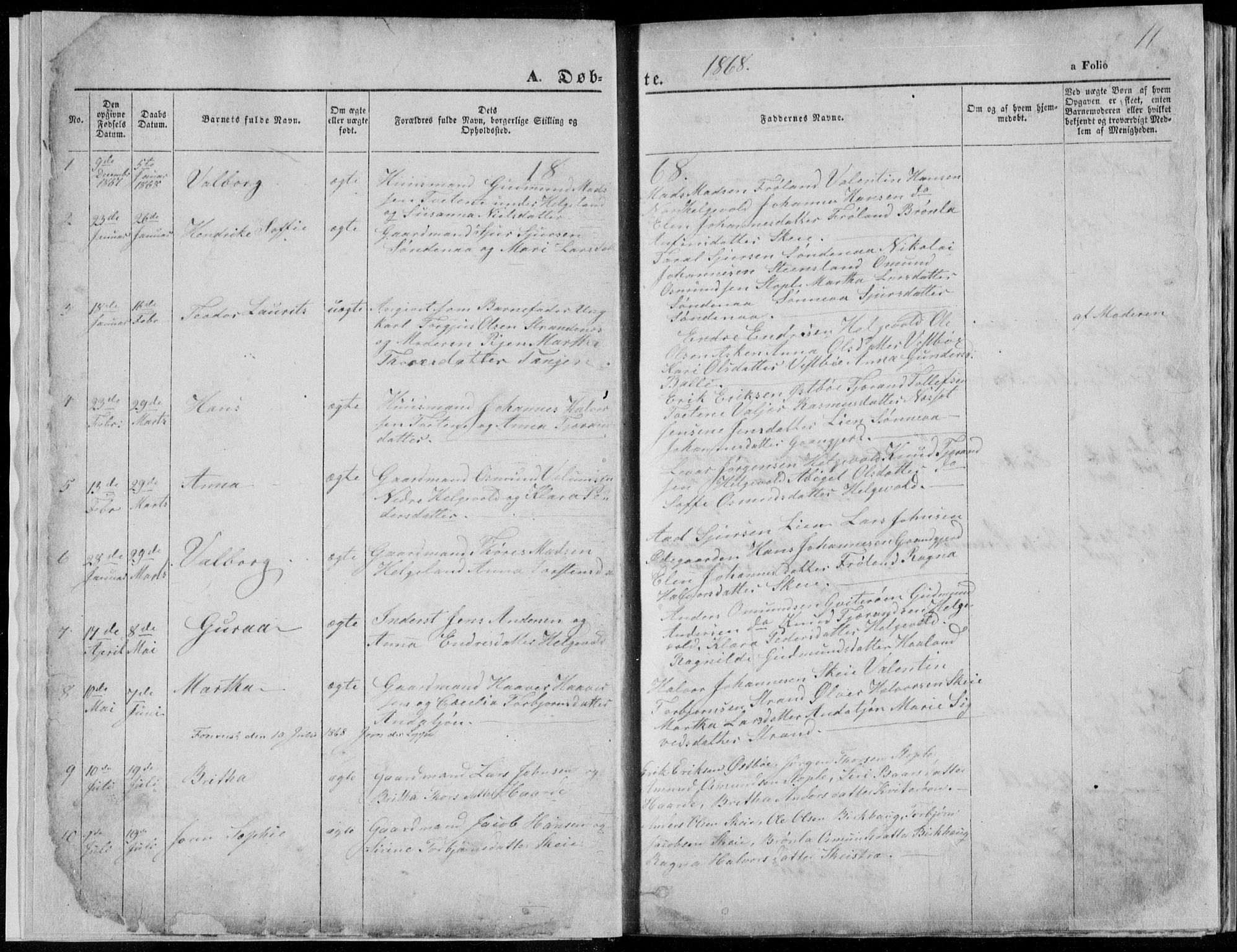 Vikedal sokneprestkontor, SAST/A-101840/01/V: Parish register (copy) no. B 10, 1864-1926, p. 11