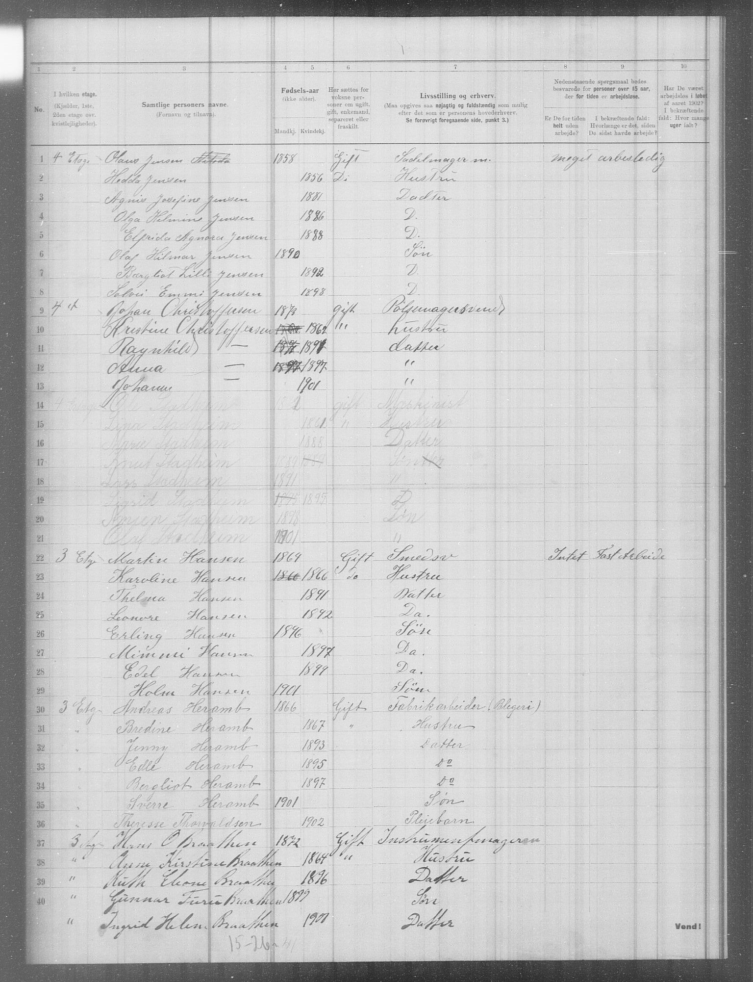 OBA, Municipal Census 1902 for Kristiania, 1902, p. 6494