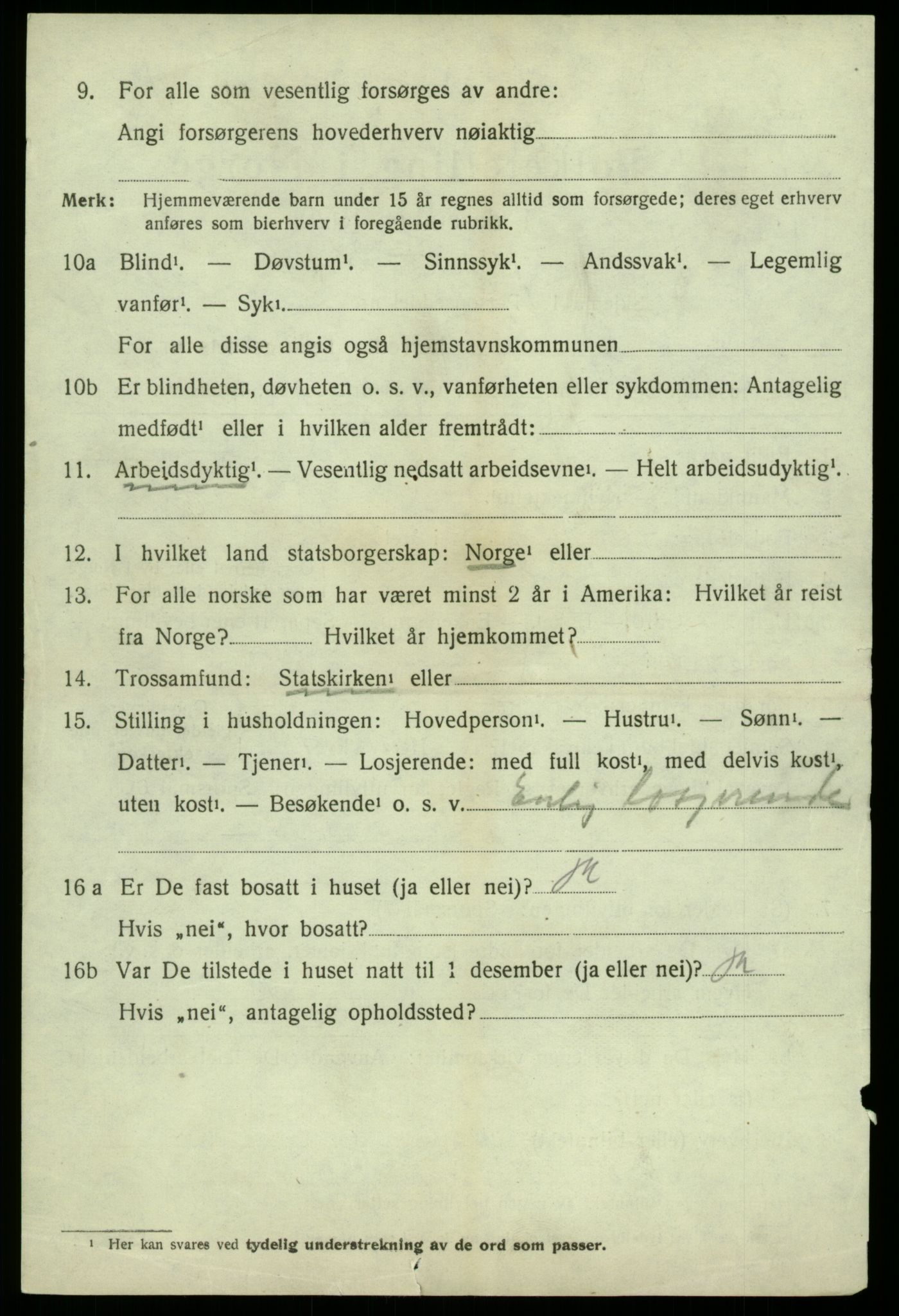 SAB, 1920 census for Odda, 1920, p. 9422