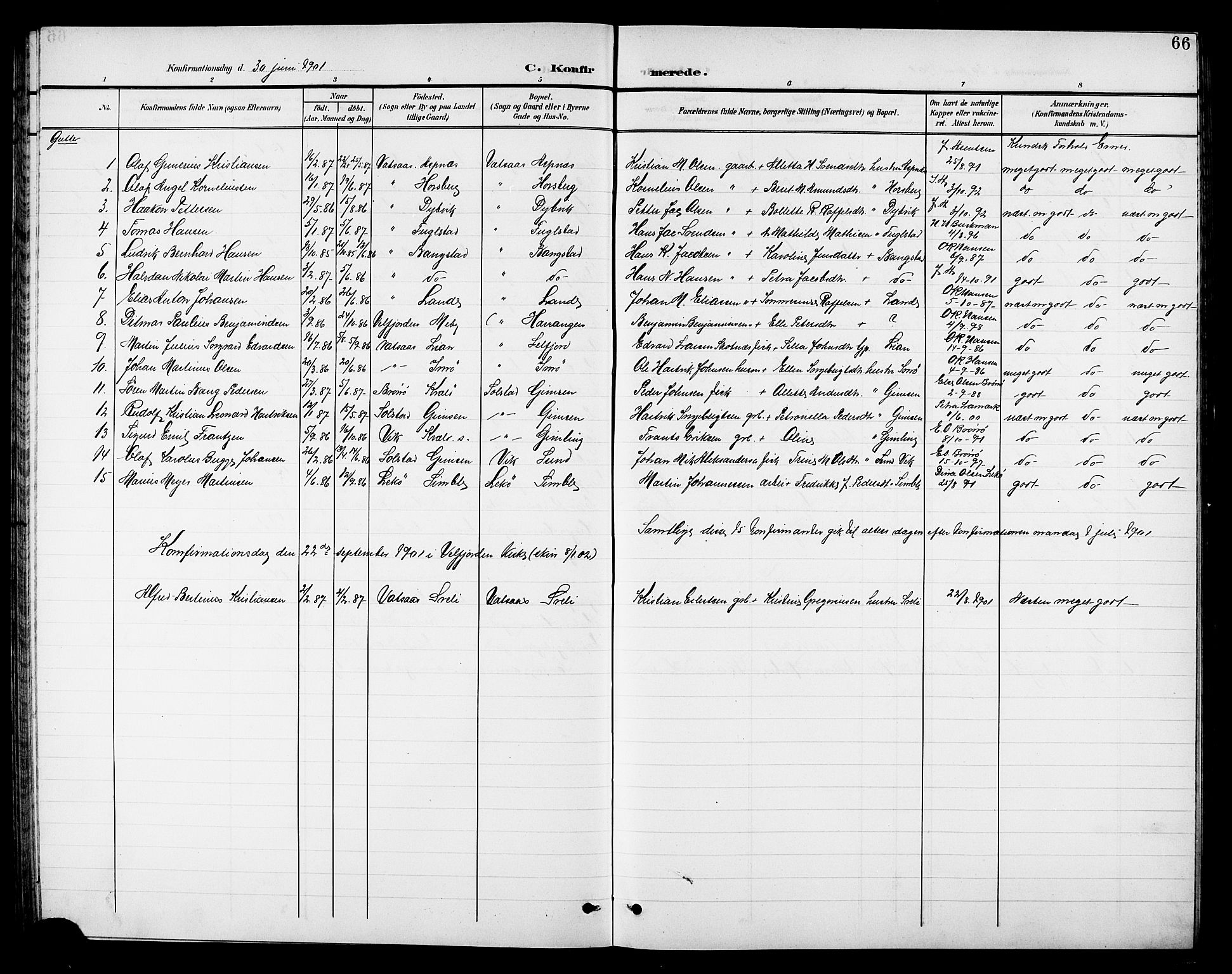 Ministerialprotokoller, klokkerbøker og fødselsregistre - Nordland, SAT/A-1459/810/L0161: Parish register (copy) no. 810C04, 1897-1910, p. 66