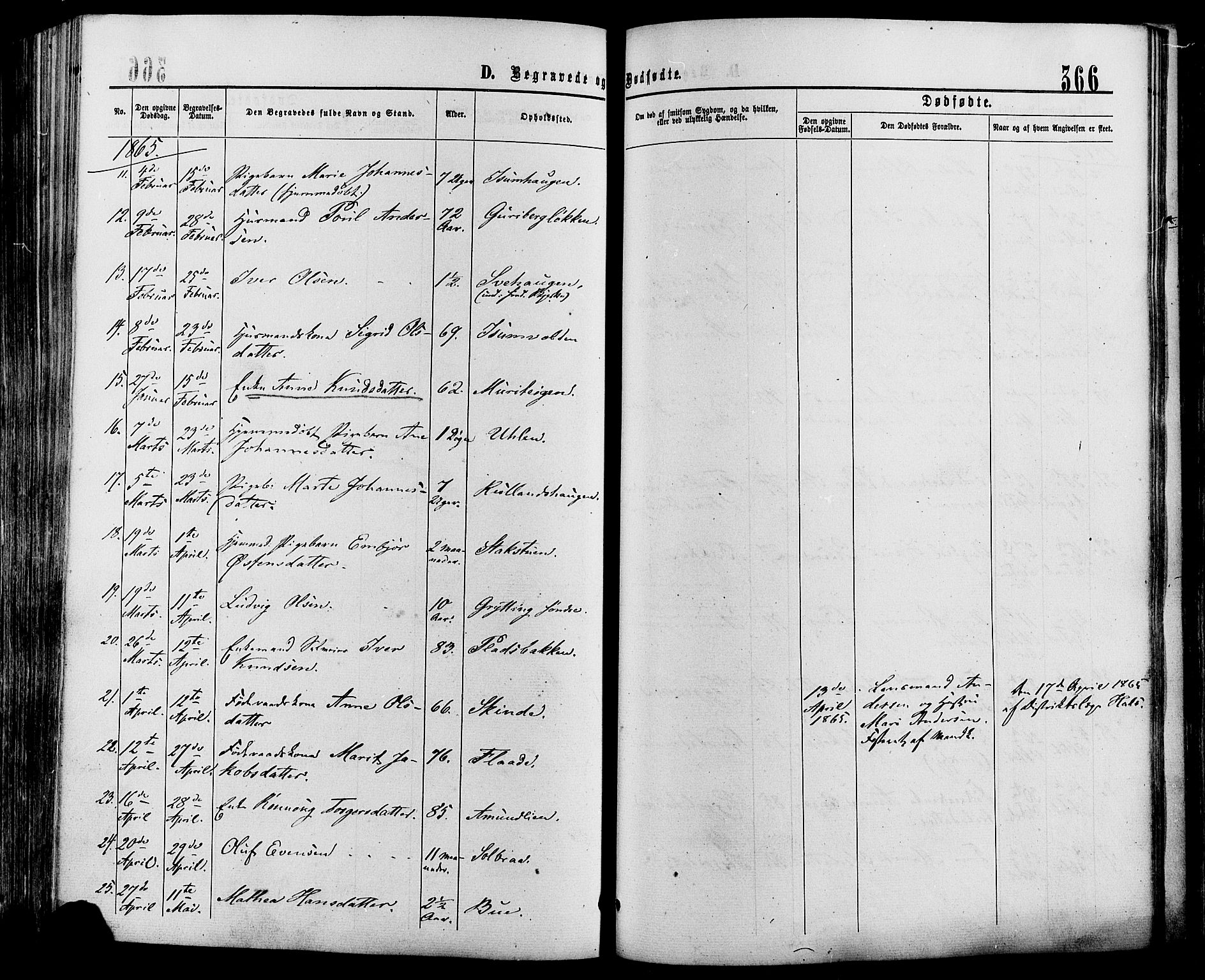 Sør-Fron prestekontor, SAH/PREST-010/H/Ha/Haa/L0002: Parish register (official) no. 2, 1864-1880, p. 366