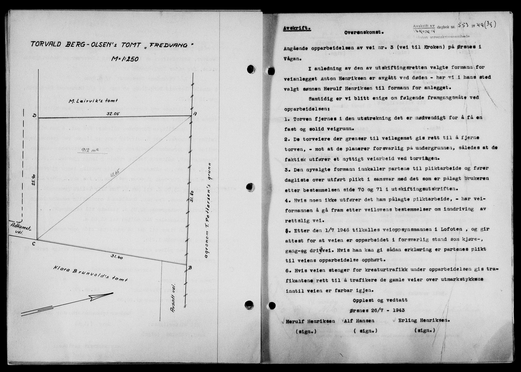 Lofoten sorenskriveri, SAT/A-0017/1/2/2C/L0020a: Mortgage book no. 20a, 1948-1949, Diary no: : 553/1949