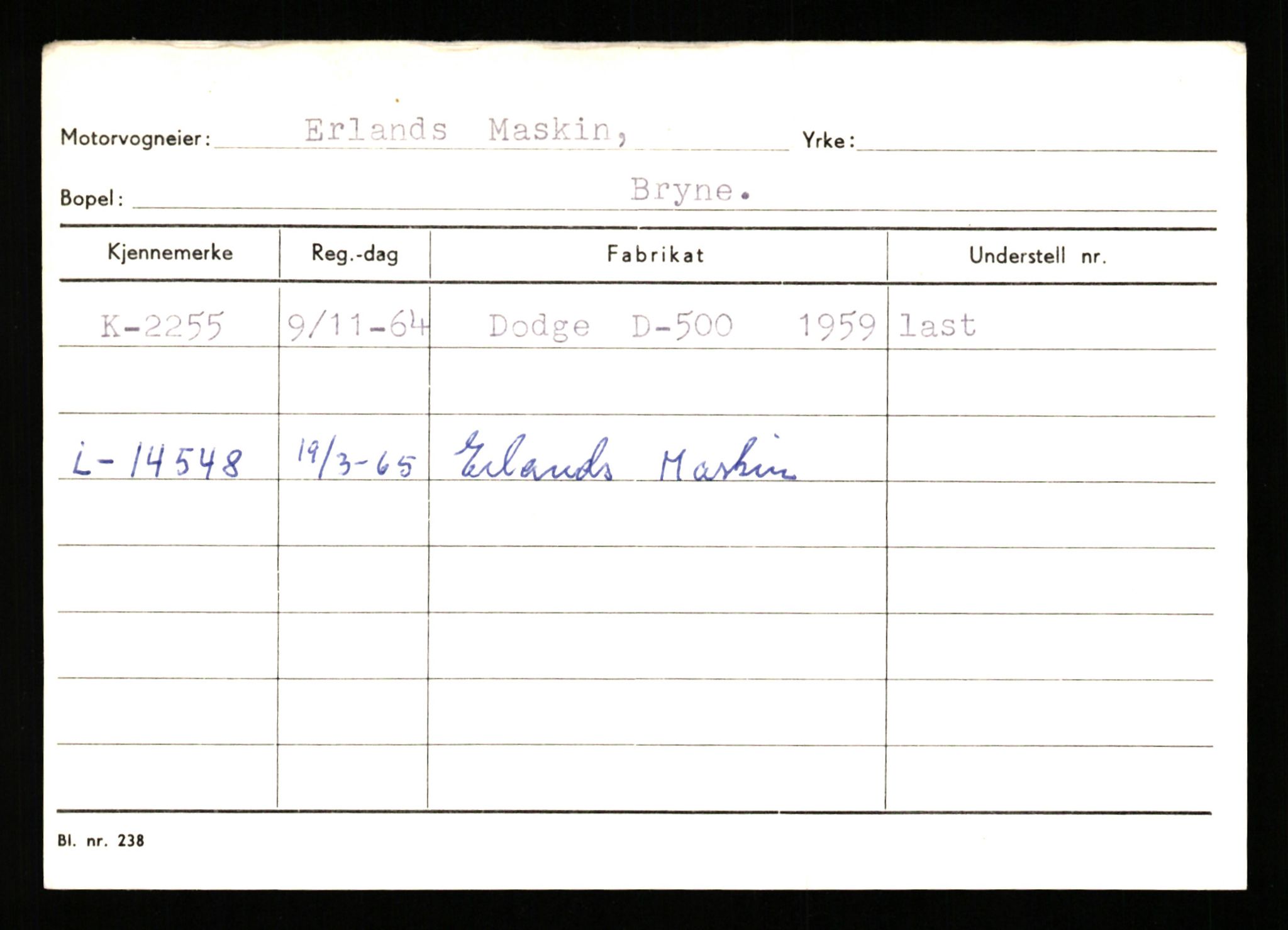 Stavanger trafikkstasjon, SAST/A-101942/0/G/L0001: Registreringsnummer: 0 - 5782, 1930-1971, p. 1529