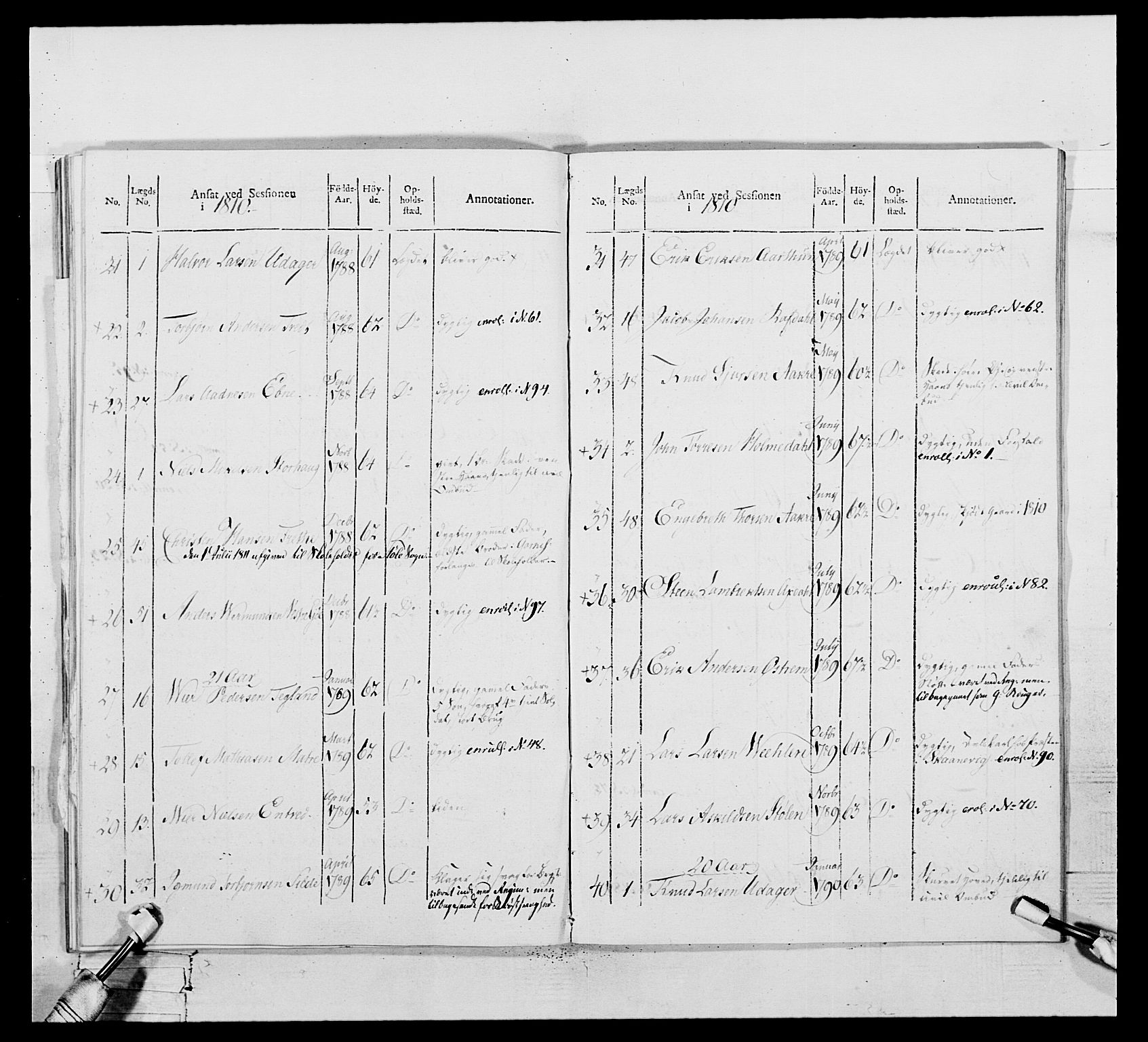 Generalitets- og kommissariatskollegiet, Det kongelige norske kommissariatskollegium, AV/RA-EA-5420/E/Eh/L0111: Vesterlenske nasjonale infanteriregiment, 1810, p. 288