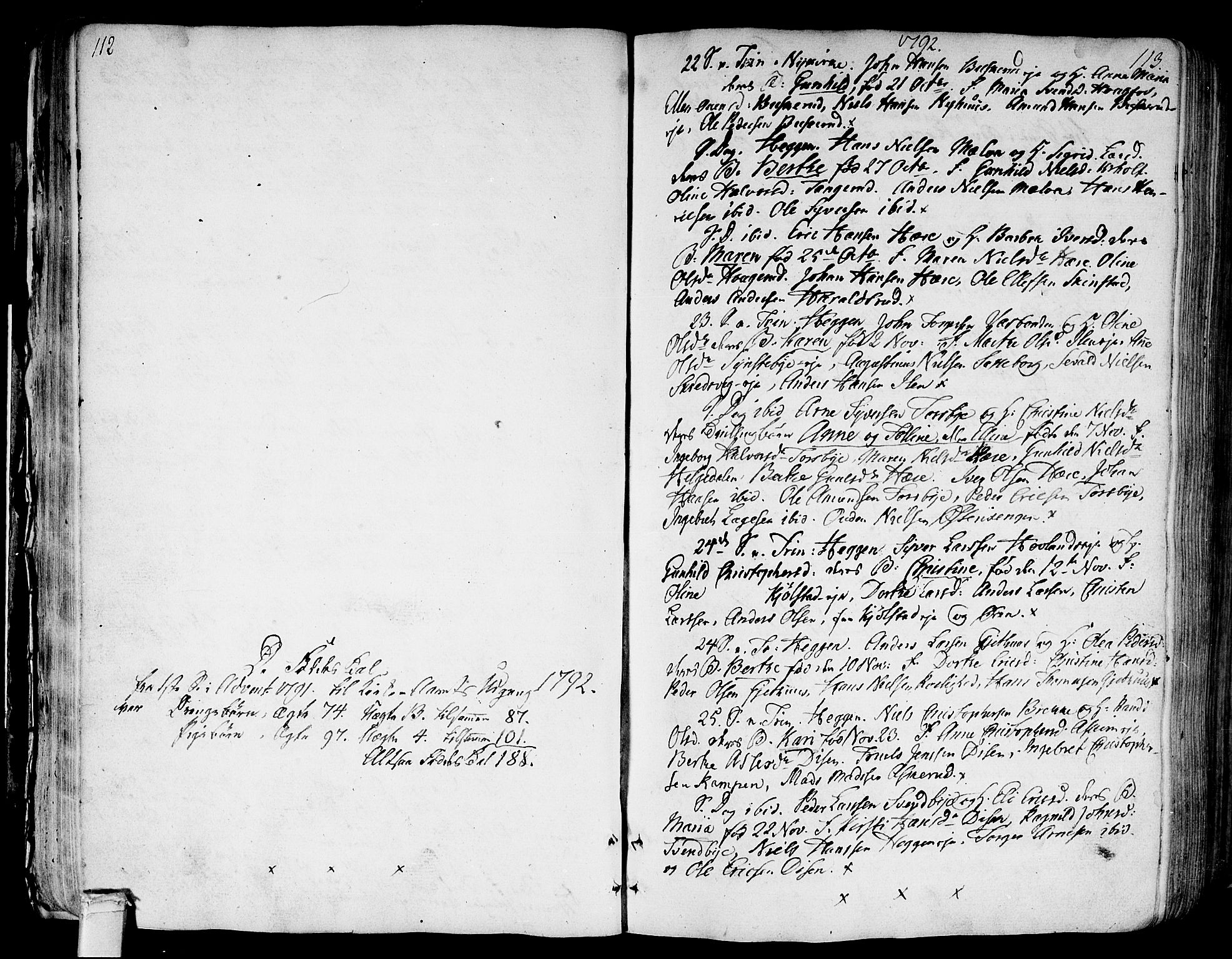 Modum kirkebøker, SAKO/A-234/F/Fa/L0003: Parish register (official) no. 3, 1783-1819, p. 112-113