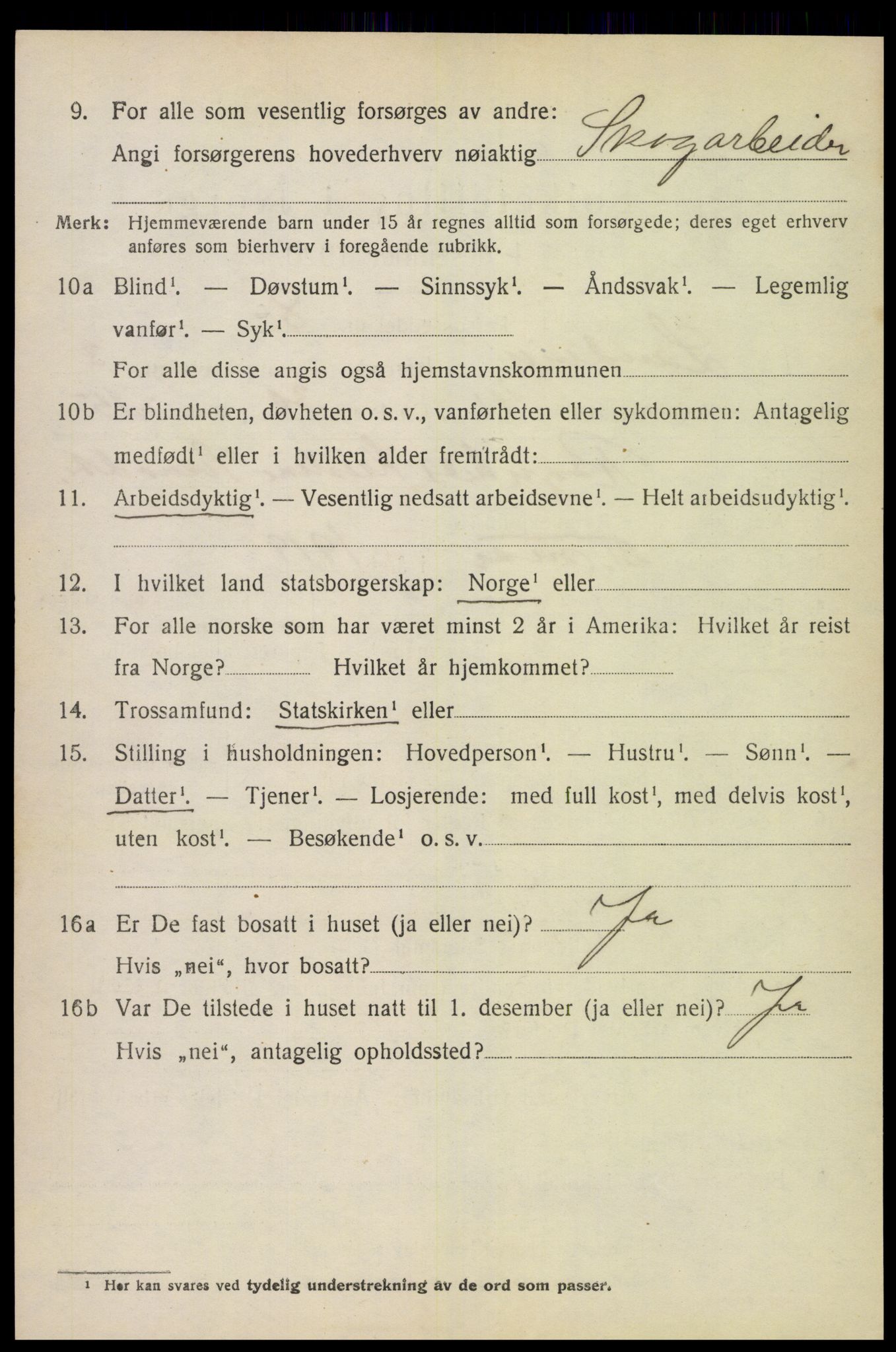 SAK, 1920 census for Landvik, 1920, p. 3305