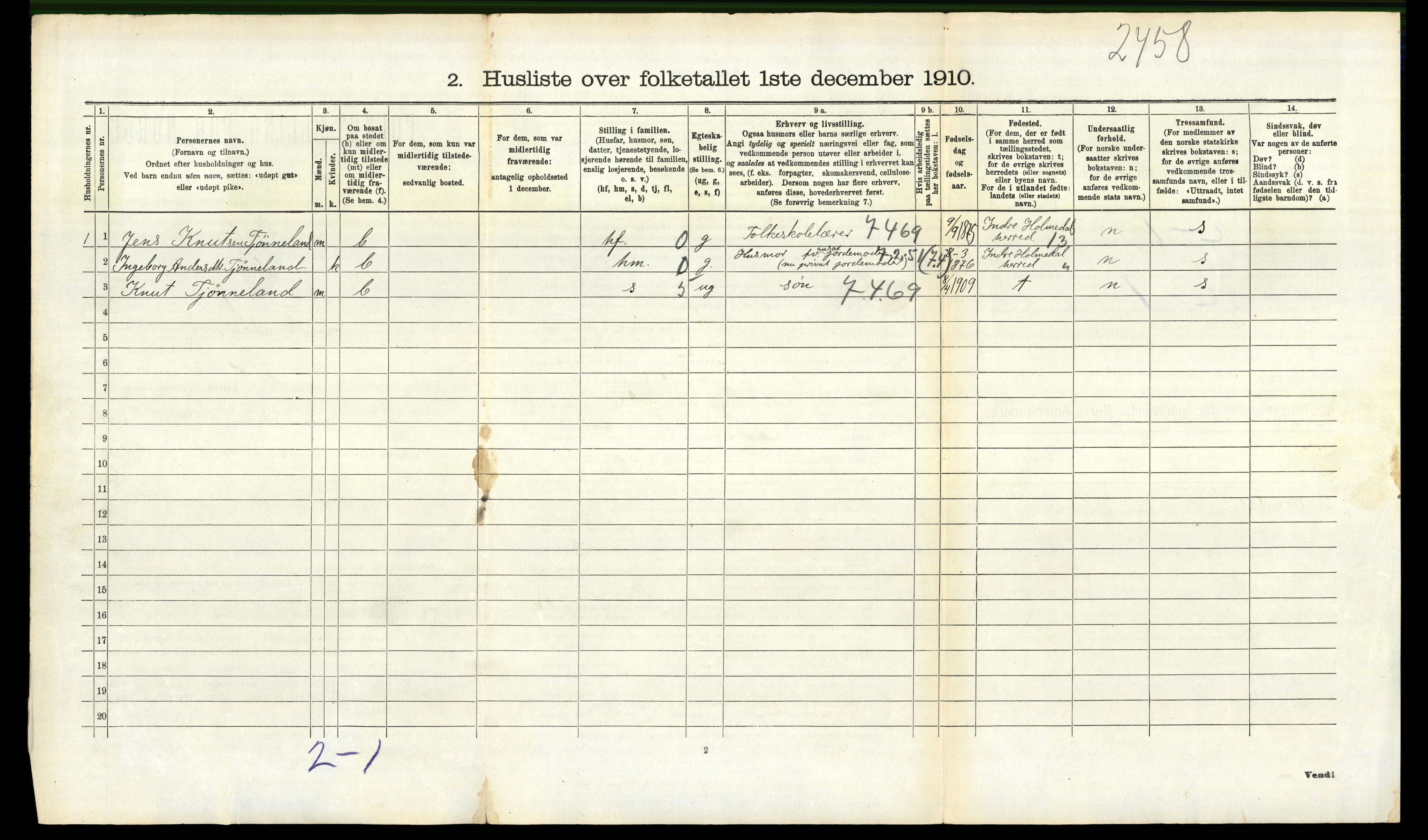 RA, 1910 census for Landvik, 1910, p. 749