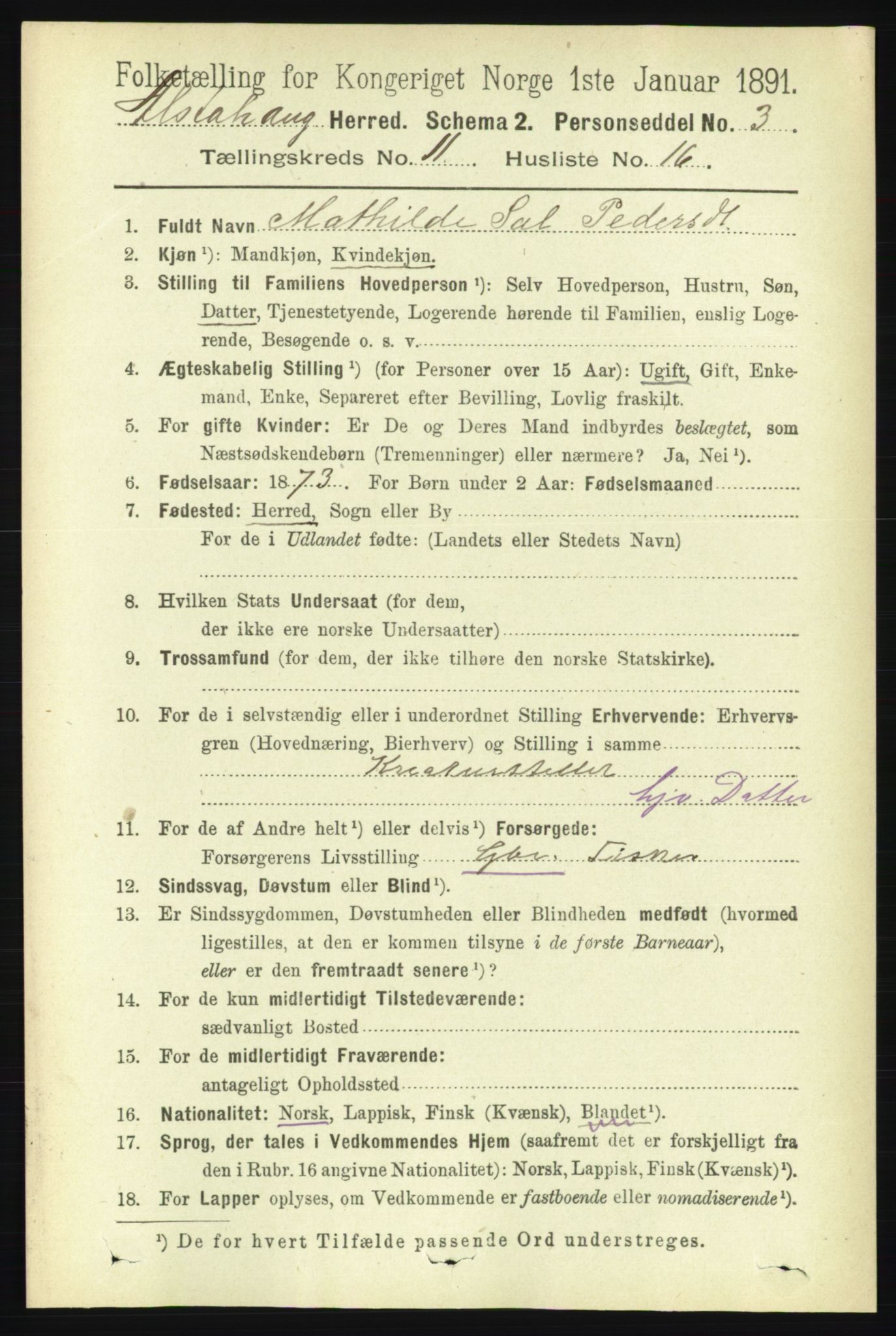 RA, 1891 census for 1820 Alstahaug, 1891, p. 3963