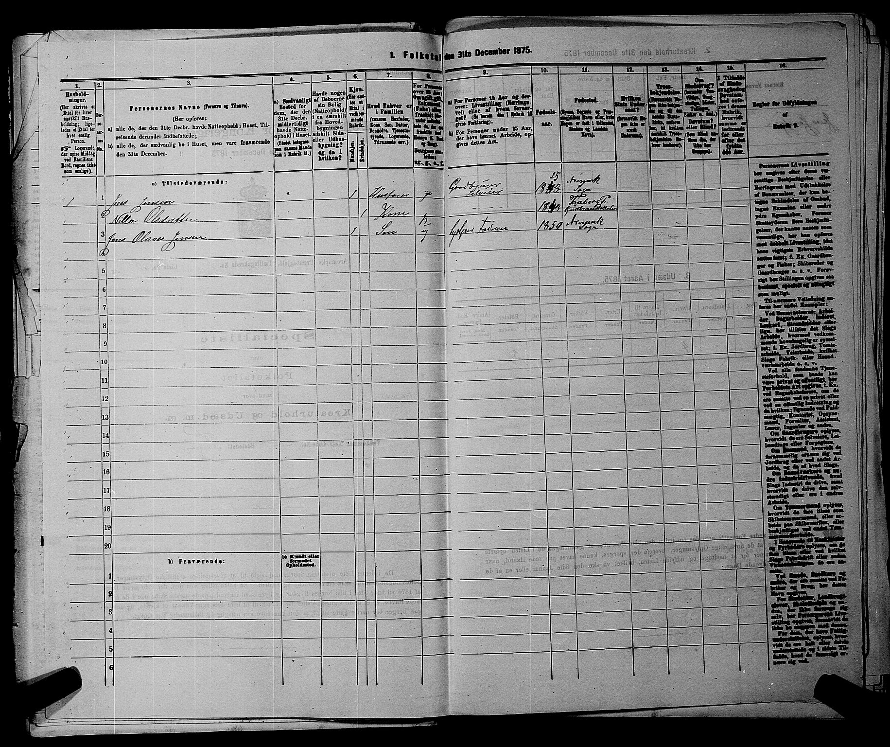 RA, 1875 census for 0118P Aremark, 1875, p. 110