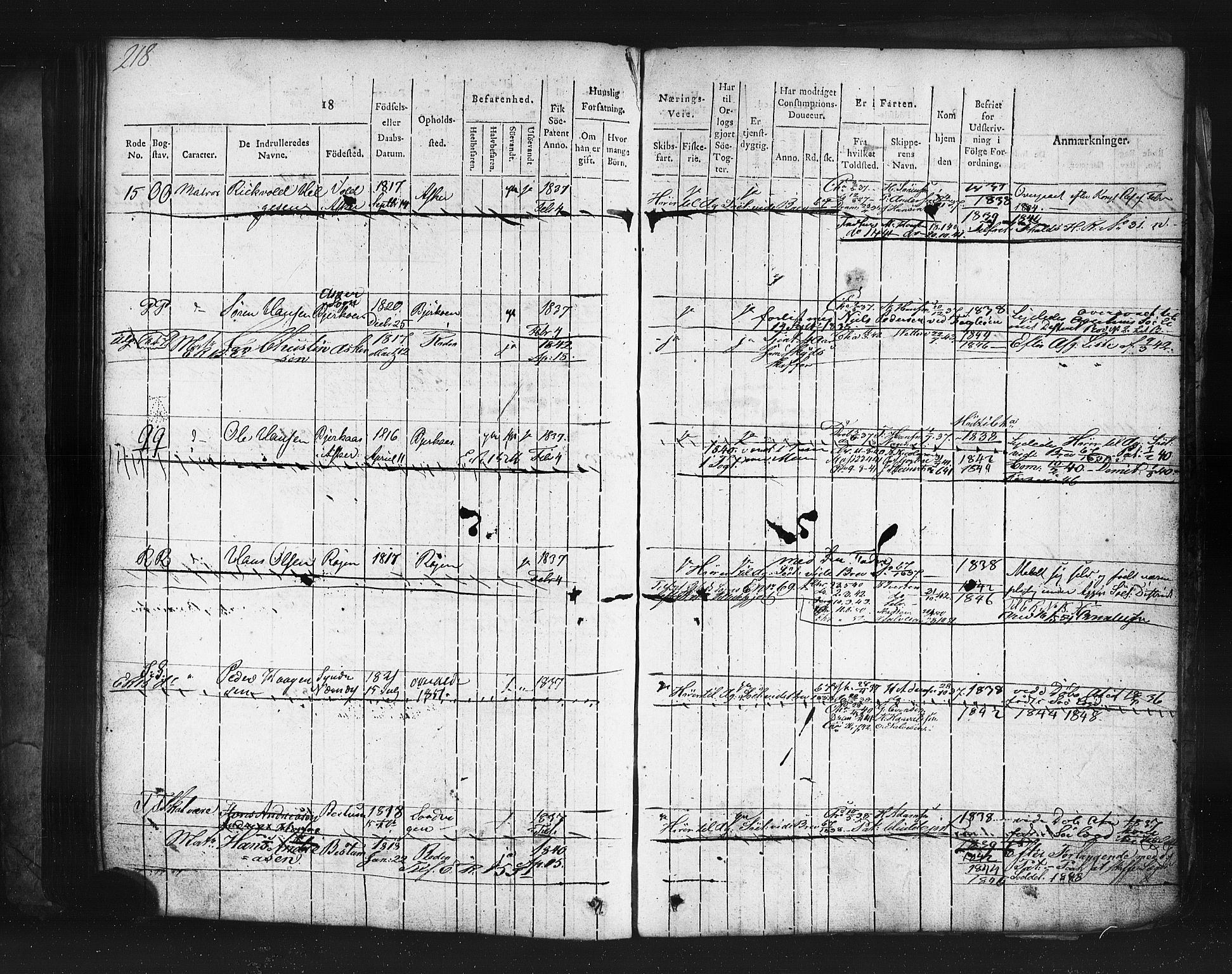 Oslo mønstringskontor, AV/SAO-A-10569g/F/Fc/Fcb/L0001: Hovedrulle, 1819-1860, p. 230