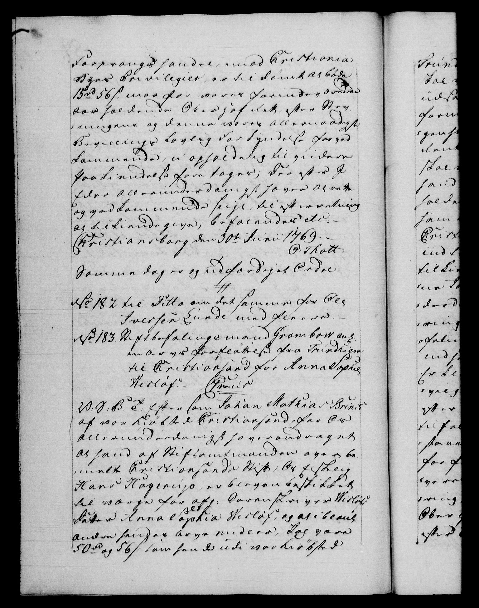 Danske Kanselli 1572-1799, AV/RA-EA-3023/F/Fc/Fca/Fcab/L0039: Norske tegnelser, 1769-1771, p. 89b