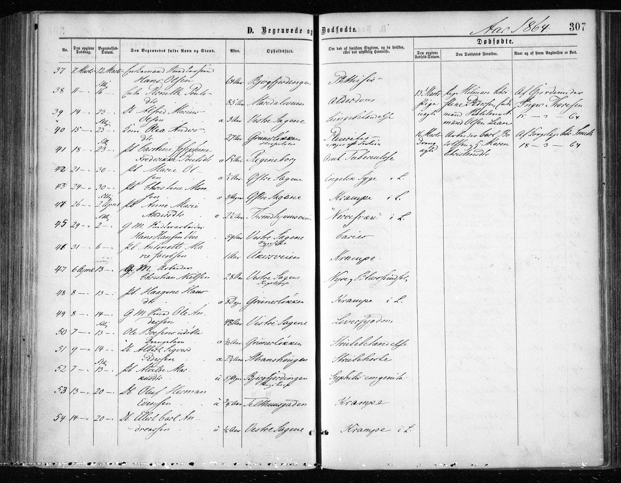 Gamle Aker prestekontor Kirkebøker, AV/SAO-A-10617a/F/L0002: Parish register (official) no. 2, 1864-1872, p. 307