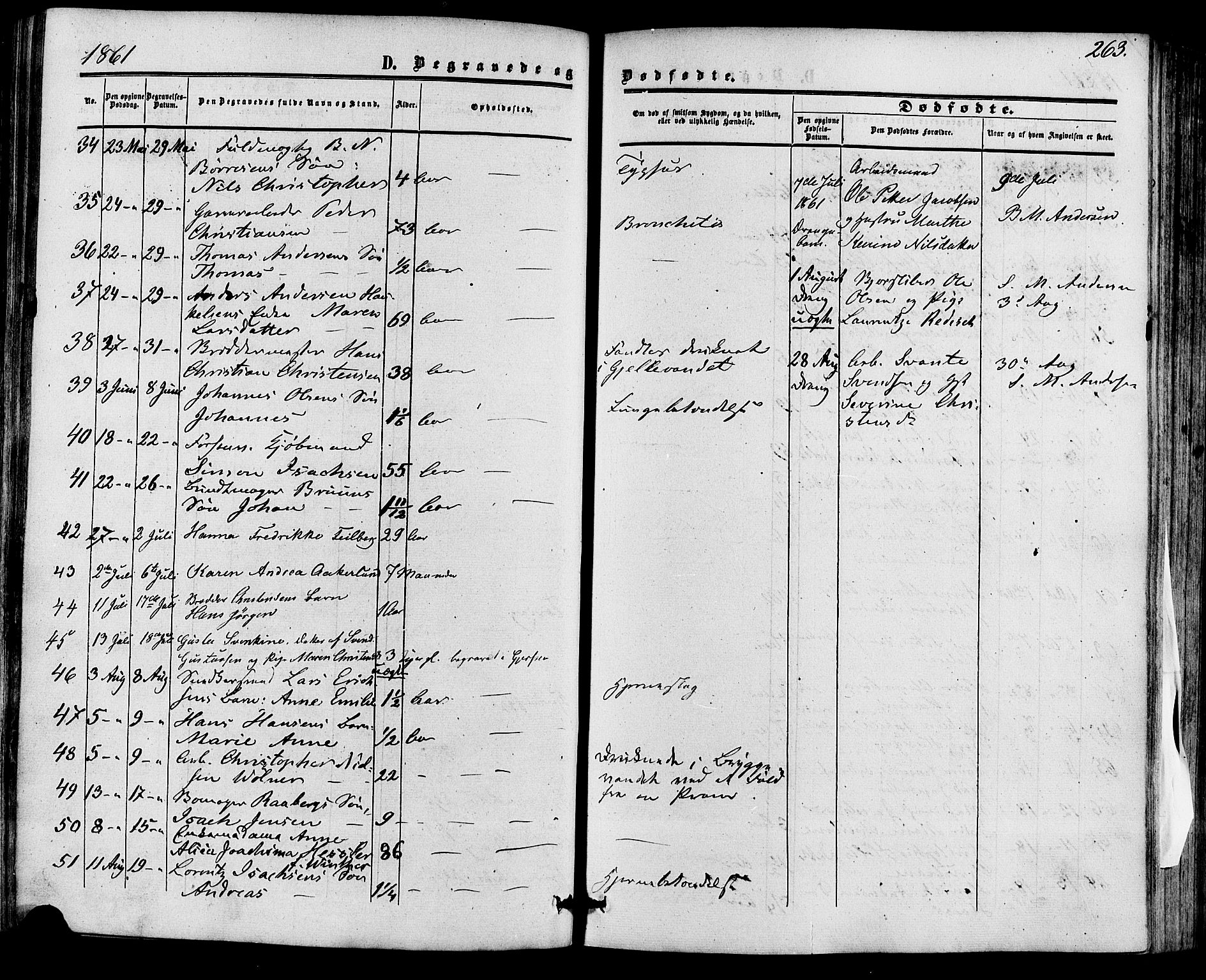 Skien kirkebøker, AV/SAKO-A-302/F/Fa/L0007: Parish register (official) no. 7, 1856-1865, p. 263
