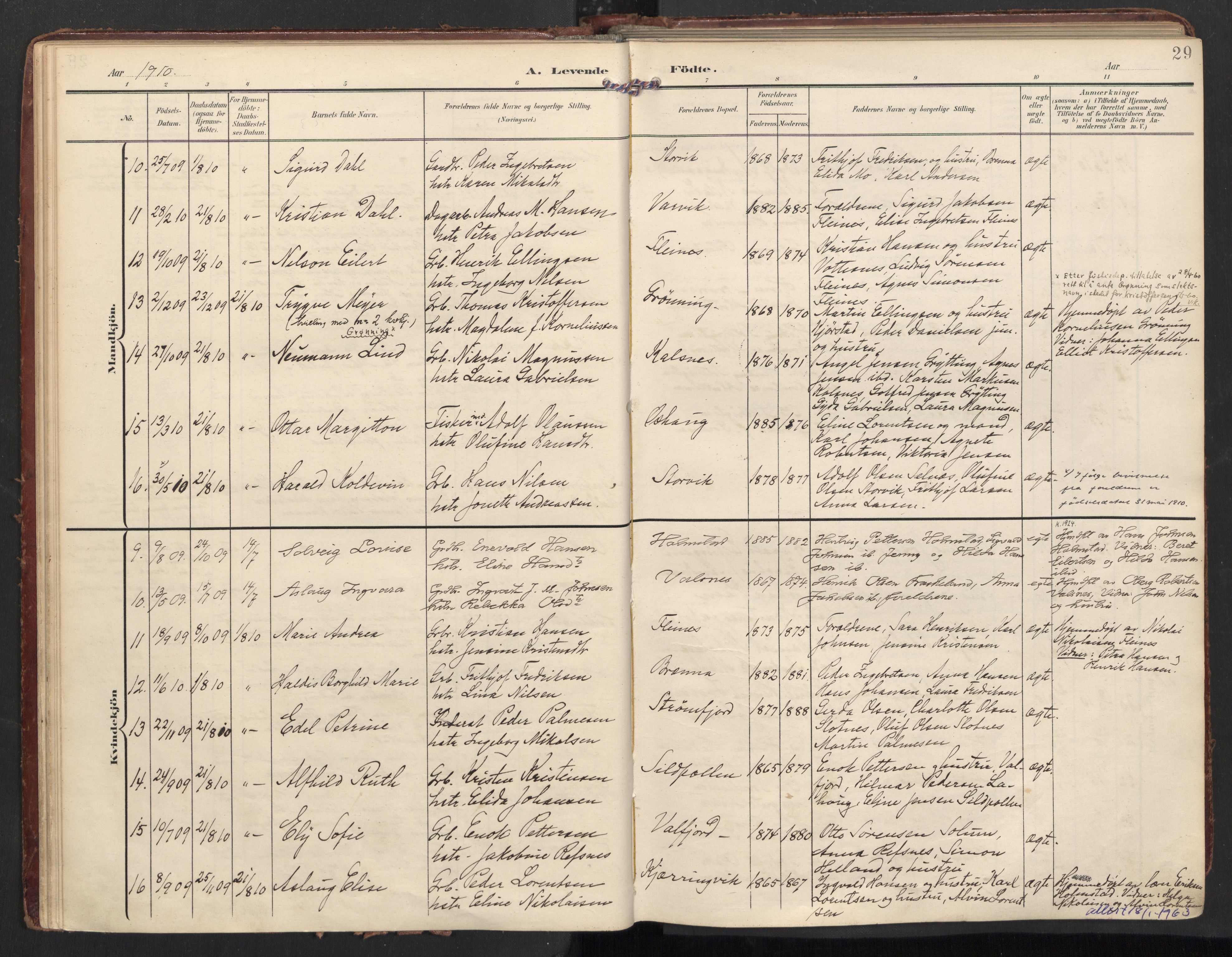 Ministerialprotokoller, klokkerbøker og fødselsregistre - Nordland, AV/SAT-A-1459/890/L1287: Parish register (official) no. 890A02, 1903-1915, p. 29