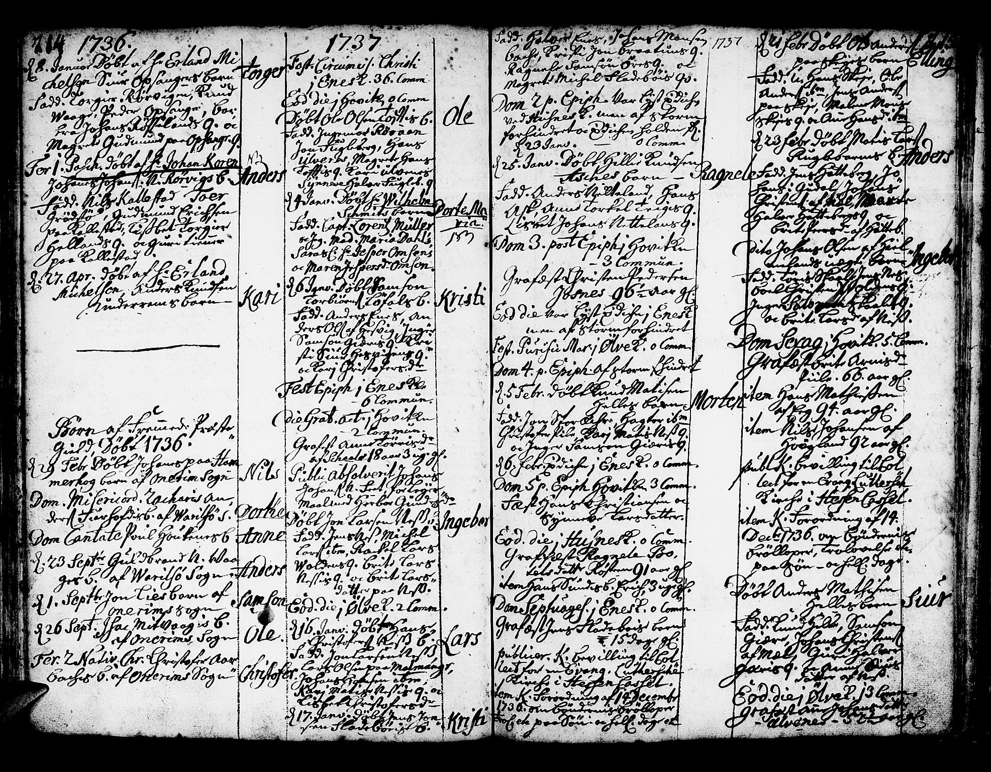 Kvinnherad sokneprestembete, SAB/A-76401/H/Haa: Parish register (official) no. A 2, 1710-1753, p. 214-215