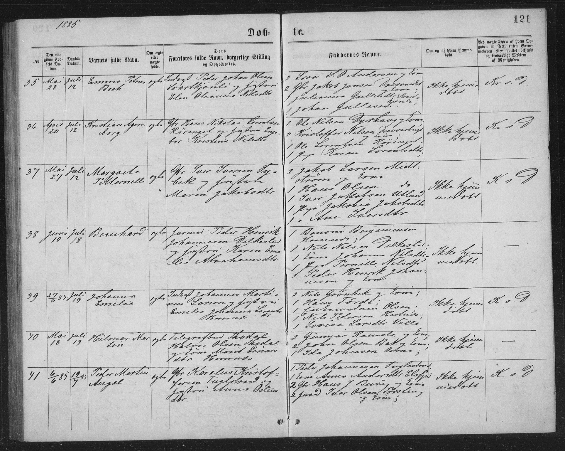 Ministerialprotokoller, klokkerbøker og fødselsregistre - Nordland, AV/SAT-A-1459/825/L0369: Parish register (copy) no. 825C06, 1873-1885, p. 121