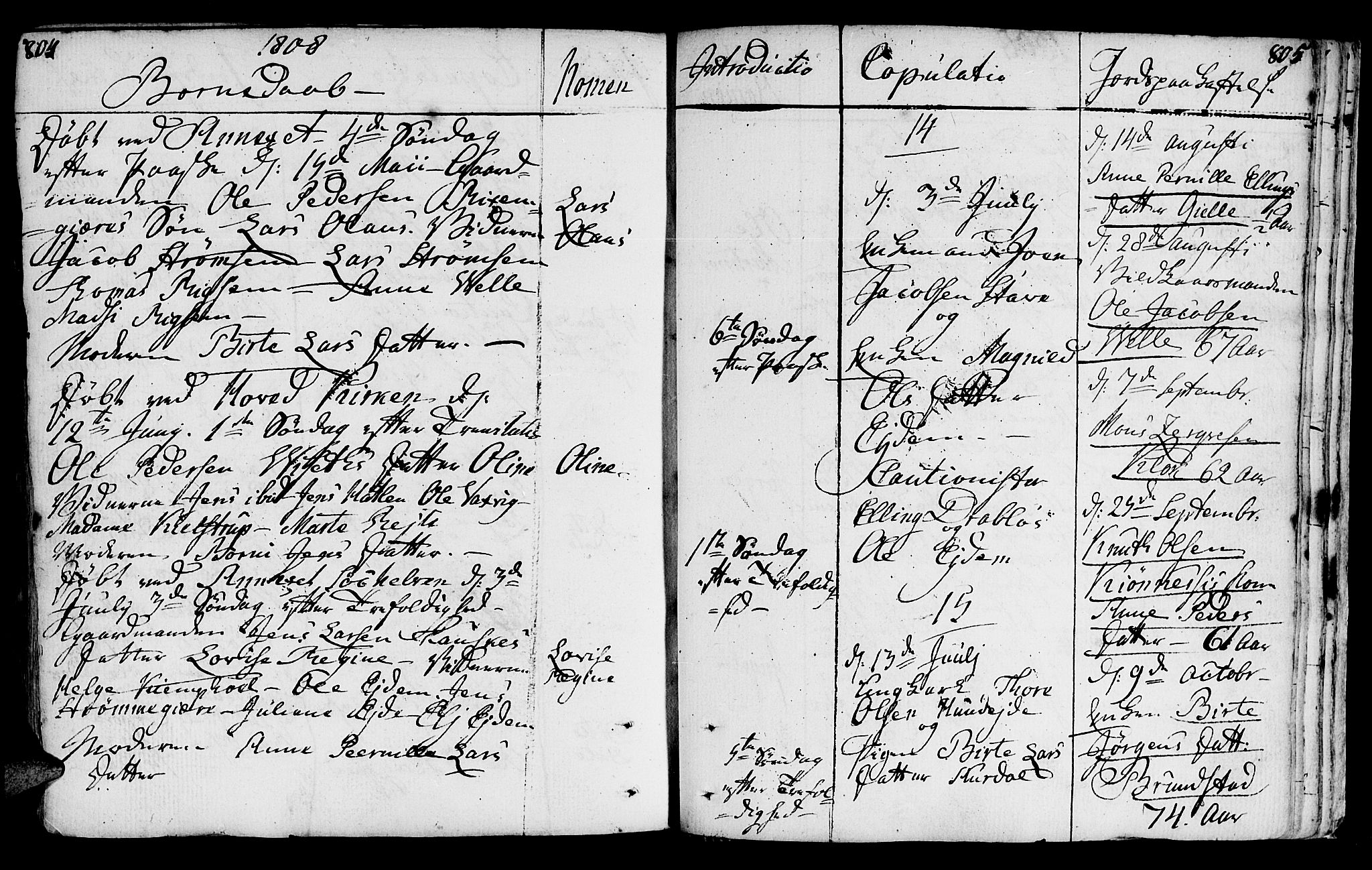 Ministerialprotokoller, klokkerbøker og fødselsregistre - Møre og Romsdal, AV/SAT-A-1454/522/L0308: Parish register (official) no. 522A03, 1773-1809, p. 804-805