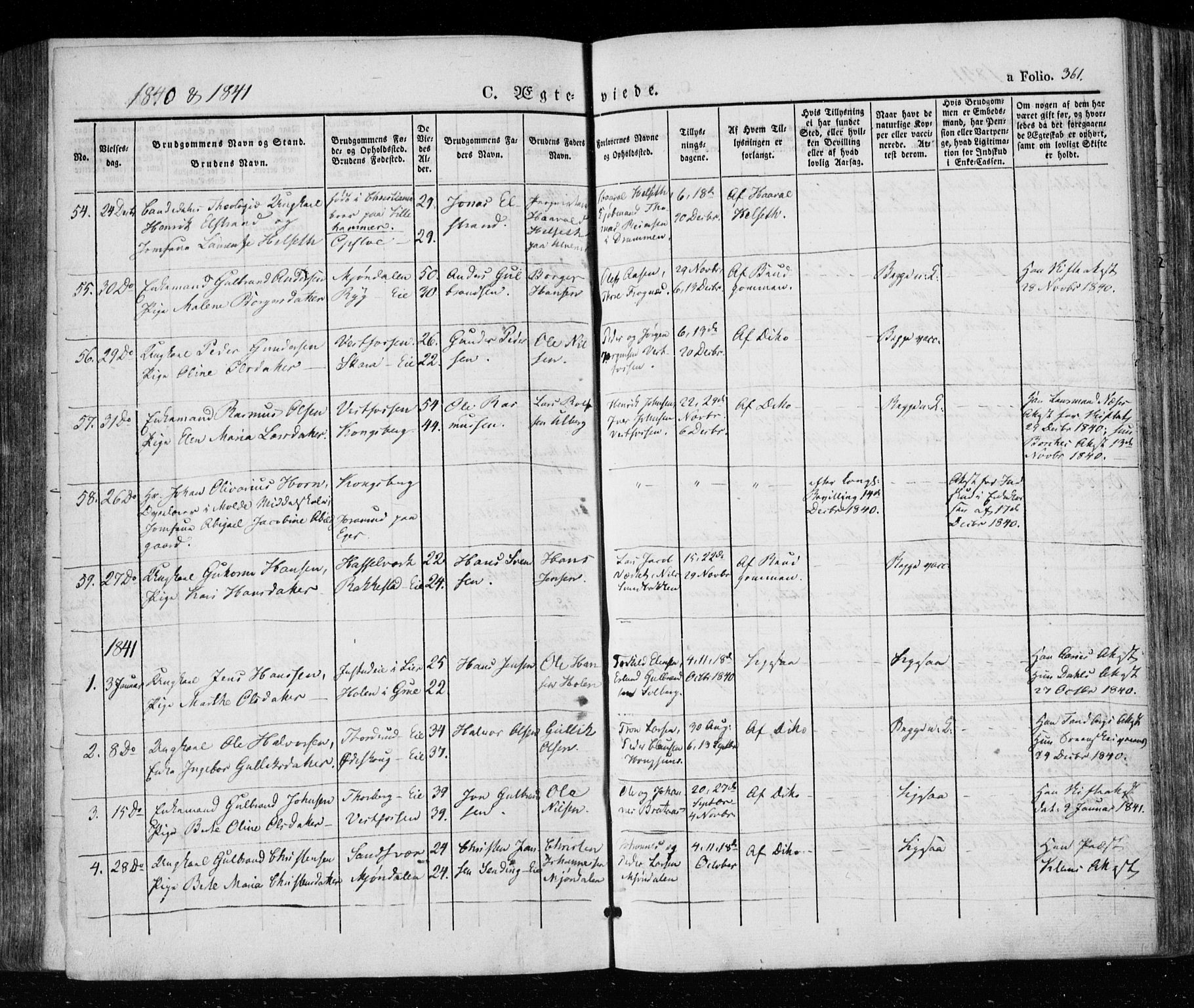 Eiker kirkebøker, SAKO/A-4/F/Fa/L0013a: Parish register (official) no. I 13A, 1832-1845, p. 361