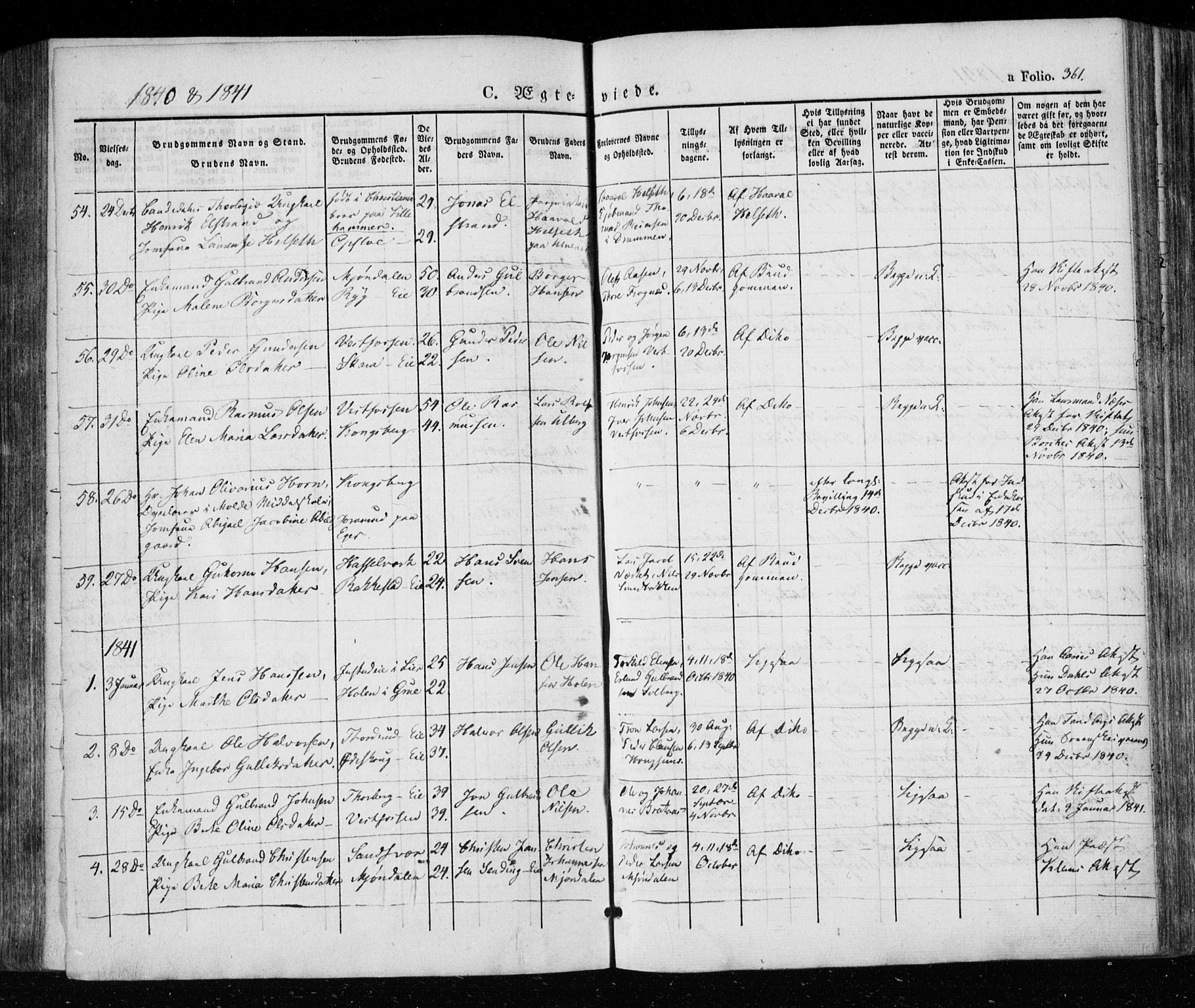 Eiker kirkebøker, AV/SAKO-A-4/F/Fa/L0013a: Parish register (official) no. I 13A, 1832-1845, p. 361