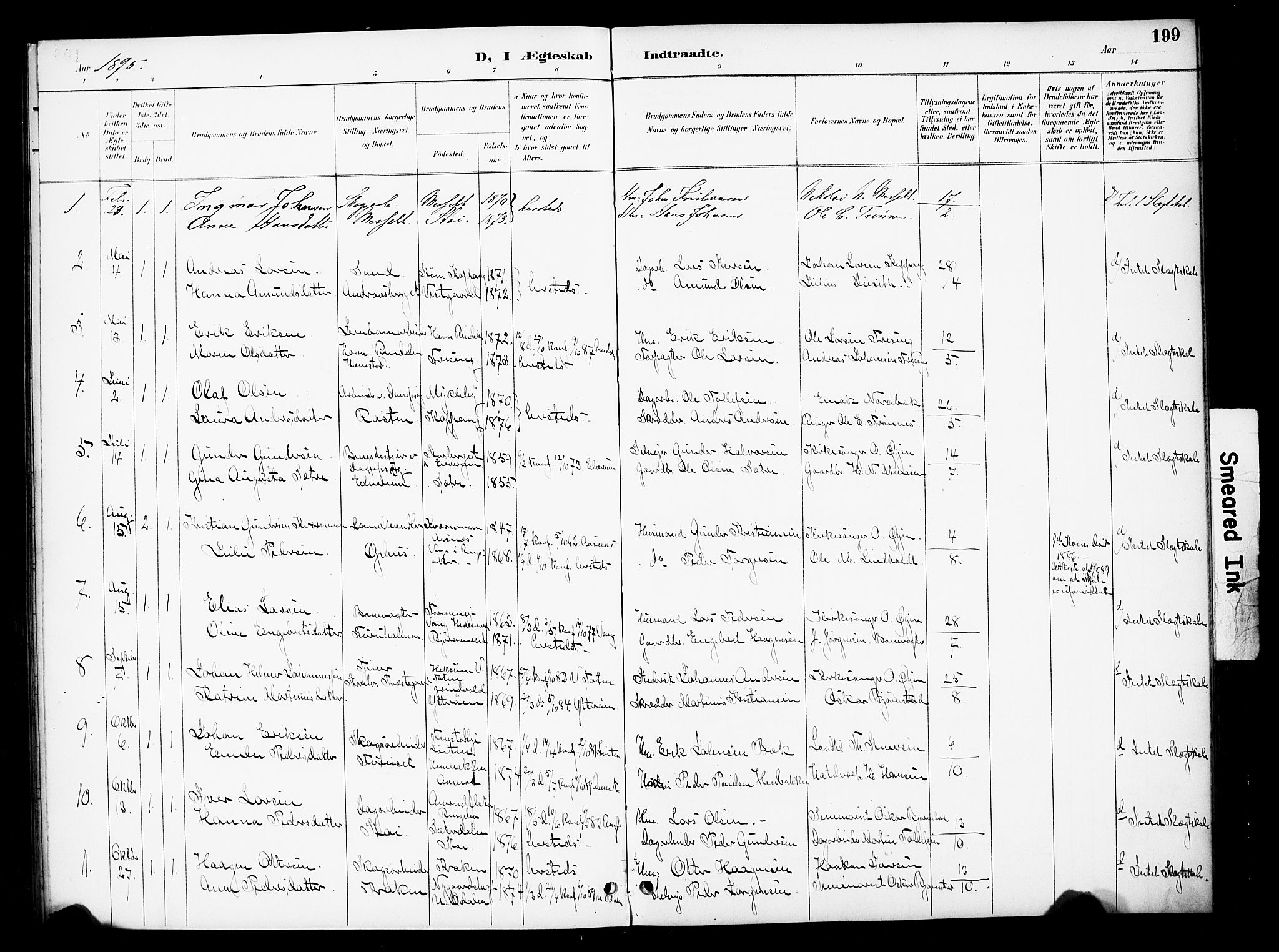 Stor-Elvdal prestekontor, SAH/PREST-052/H/Ha/Hab/L0003: Parish register (copy) no. 3, 1895-1917, p. 199