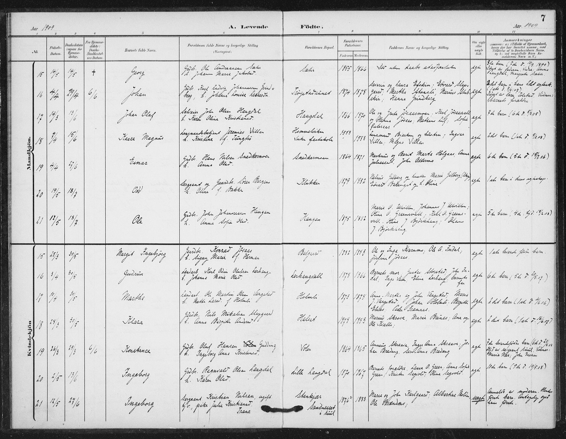 Ministerialprotokoller, klokkerbøker og fødselsregistre - Nord-Trøndelag, AV/SAT-A-1458/724/L0264: Parish register (official) no. 724A02, 1908-1915, p. 7