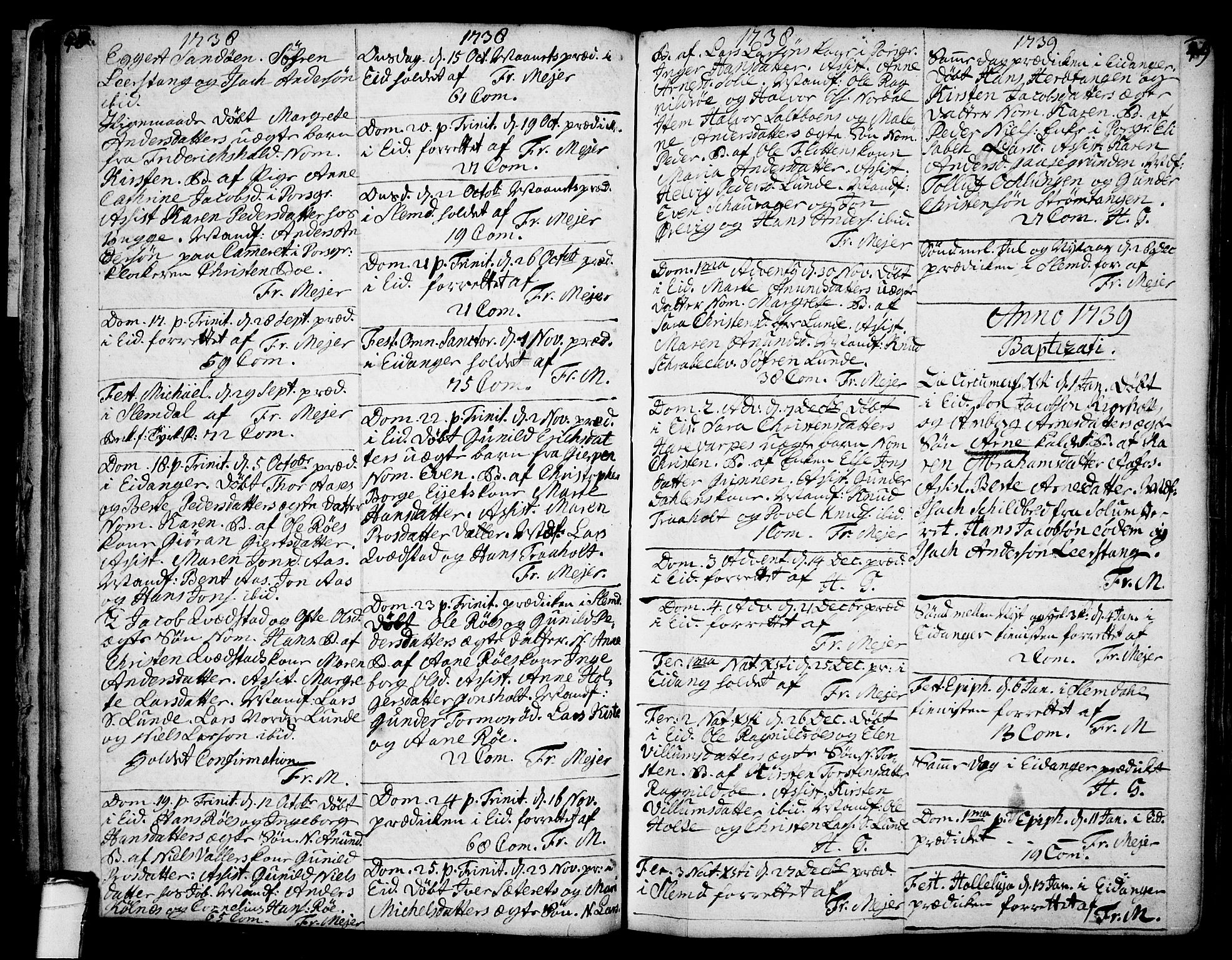 Eidanger kirkebøker, SAKO/A-261/F/Fa/L0004: Parish register (official) no. 4, 1733-1759, p. 48-49