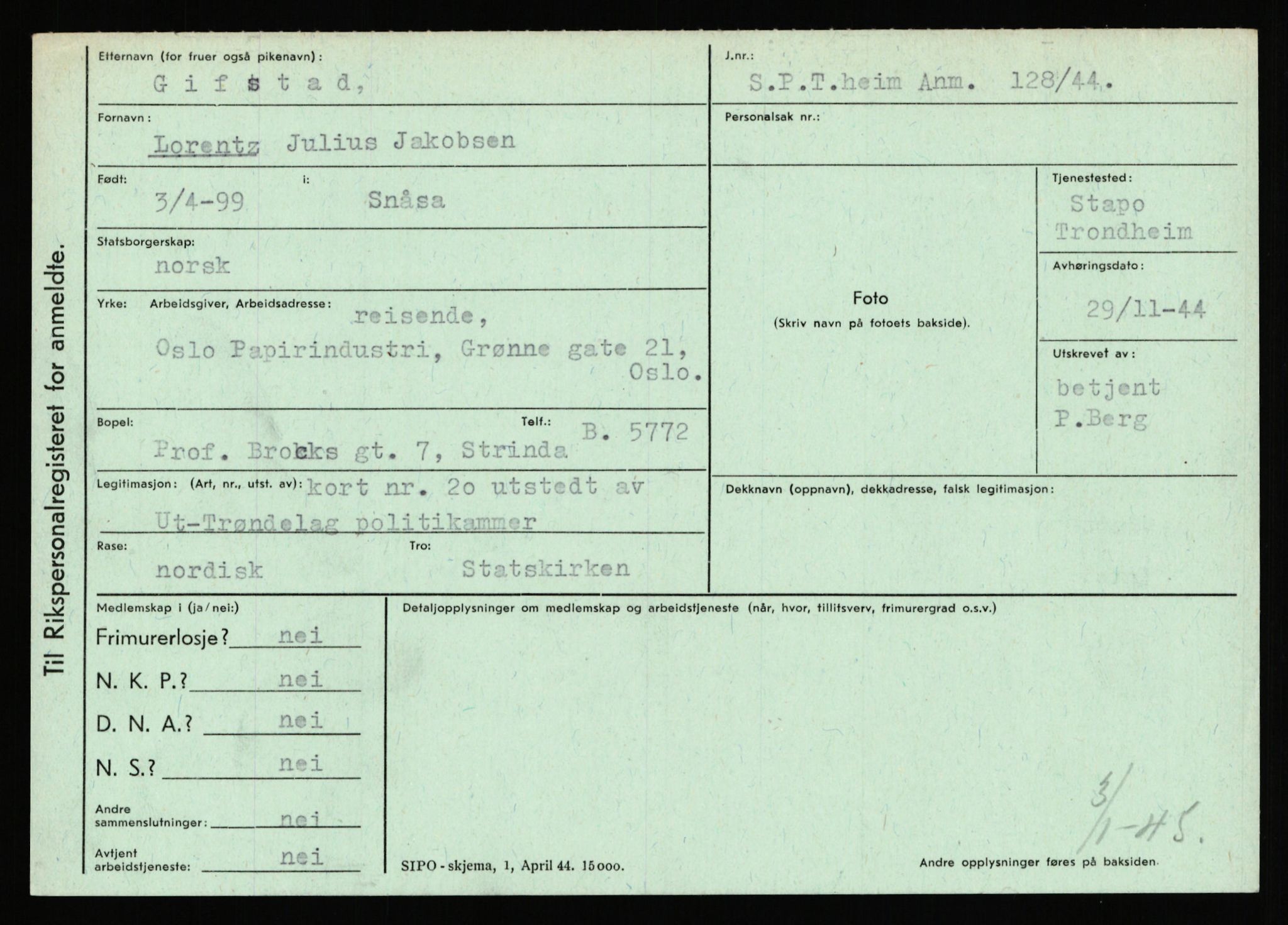 Statspolitiet - Hovedkontoret / Osloavdelingen, AV/RA-S-1329/C/Ca/L0005: Furali - Hamula, 1943-1945, p. 818