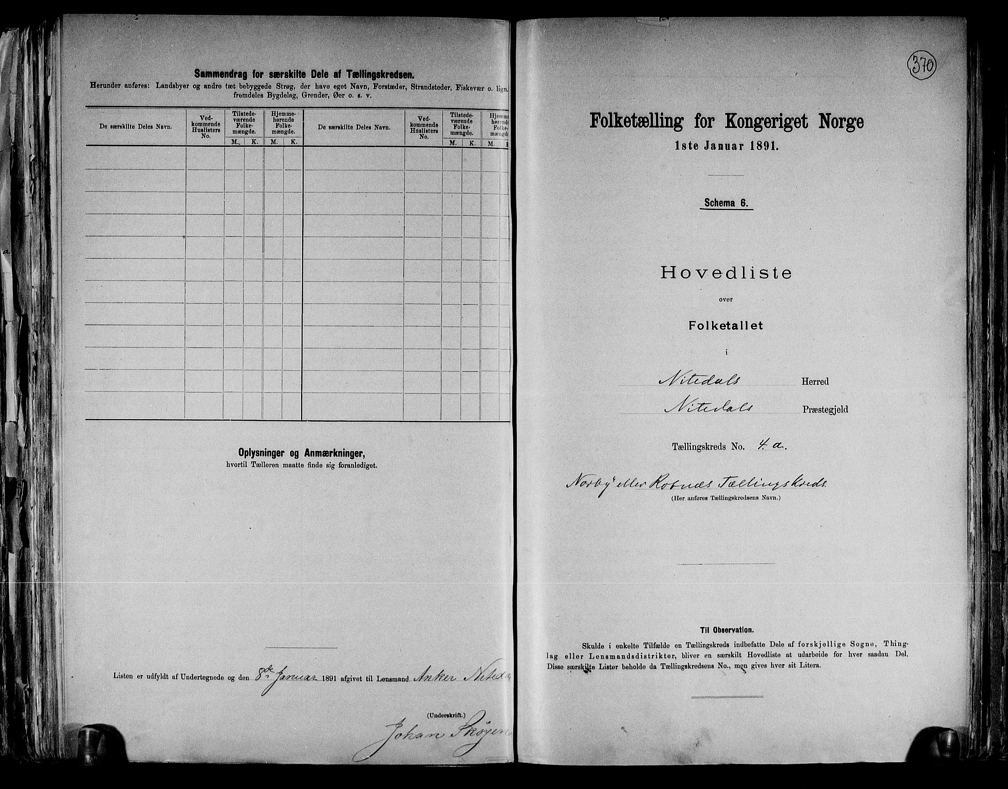 RA, 1891 census for 0233 Nittedal, 1891, p. 11