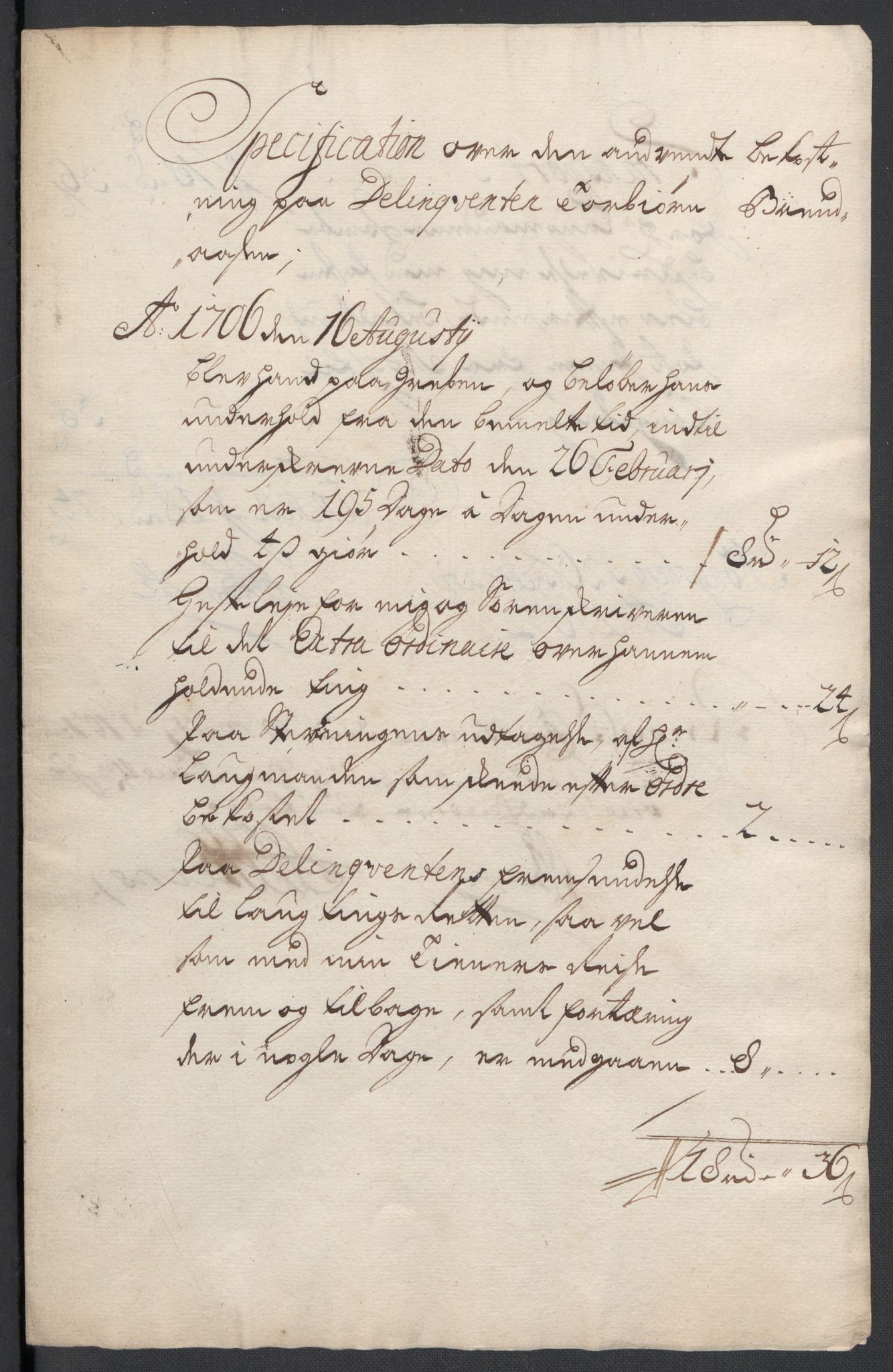 Rentekammeret inntil 1814, Reviderte regnskaper, Fogderegnskap, RA/EA-4092/R24/L1583: Fogderegnskap Numedal og Sandsvær, 1705-1706, p. 388