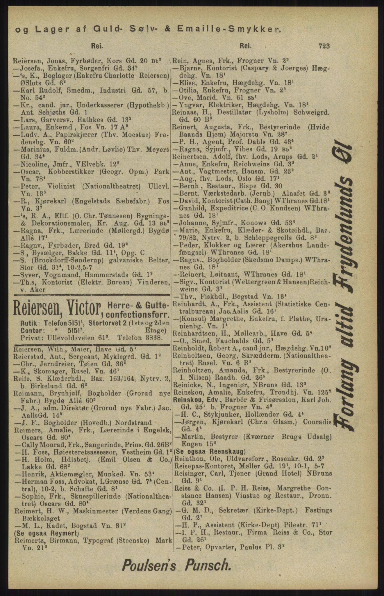 Kristiania/Oslo adressebok, PUBL/-, 1904, p. 723