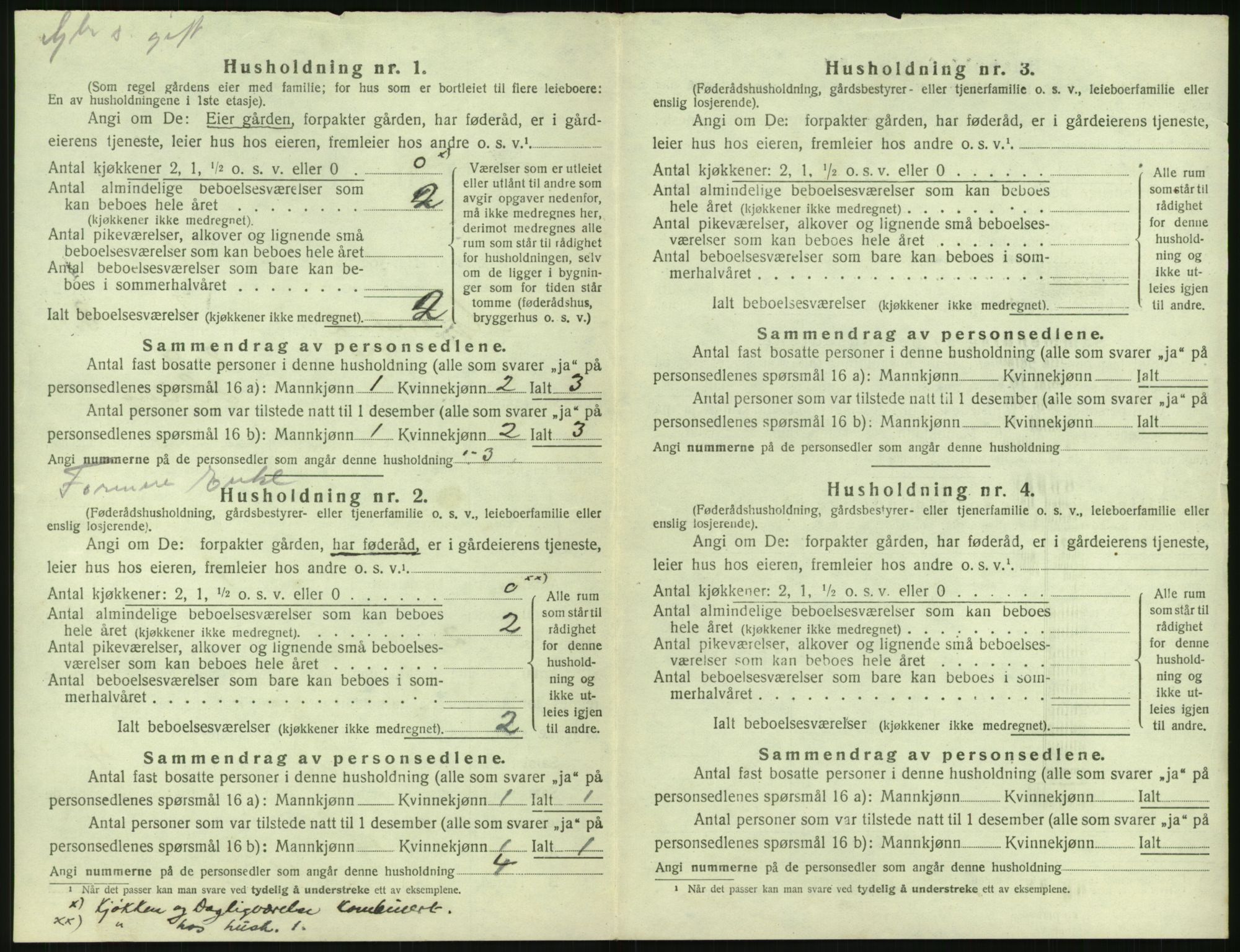 SAK, 1920 census for Gjerstad, 1920, p. 440