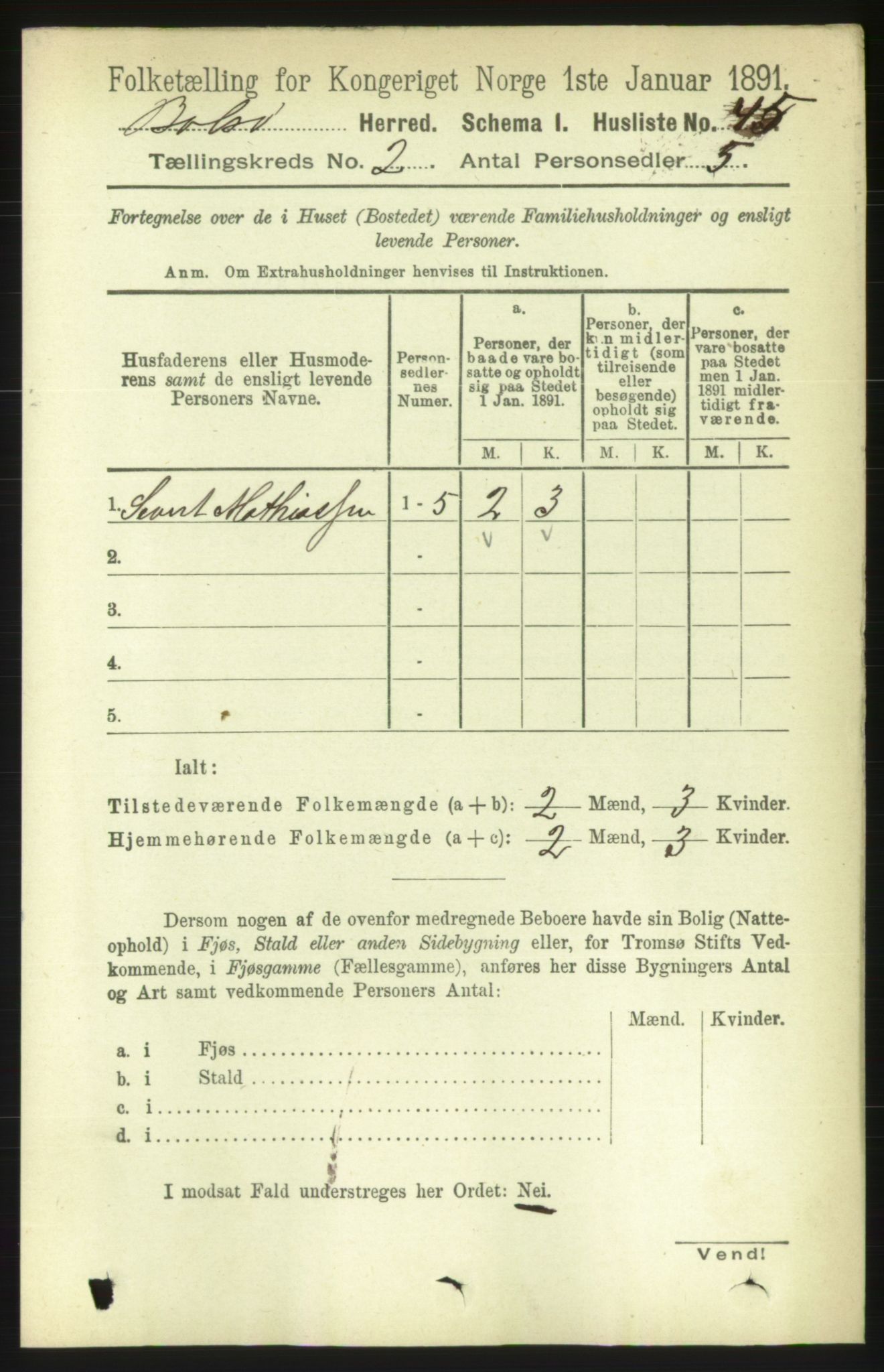 RA, 1891 census for 1544 Bolsøy, 1891, p. 891