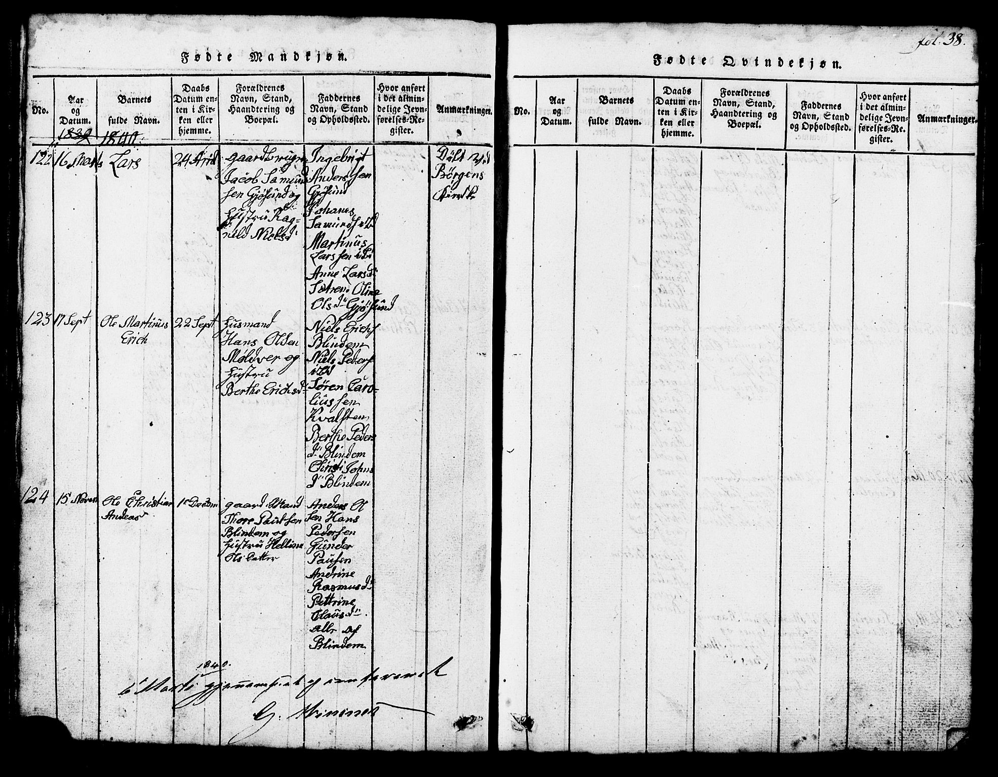 Ministerialprotokoller, klokkerbøker og fødselsregistre - Møre og Romsdal, SAT/A-1454/537/L0520: Parish register (copy) no. 537C01, 1819-1868, p. 38