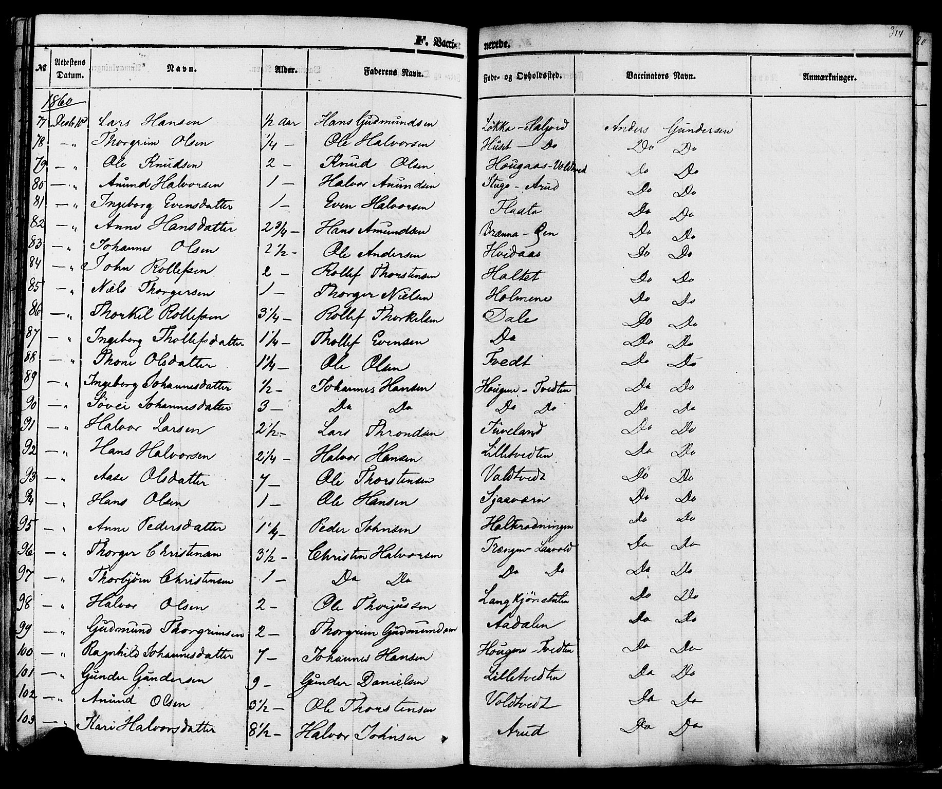 Sauherad kirkebøker, AV/SAKO-A-298/F/Fa/L0007: Parish register (official) no. I 7, 1851-1873, p. 314