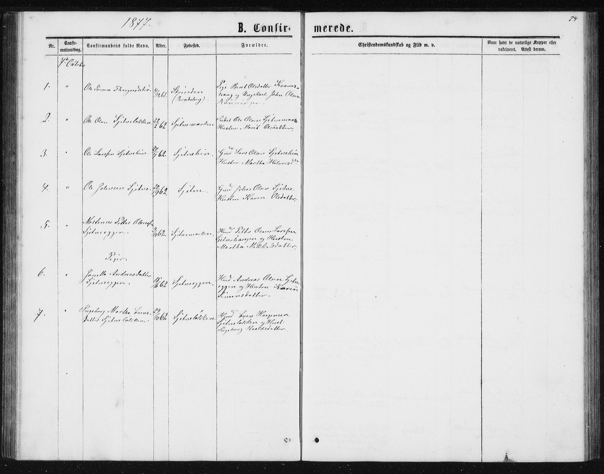 Ministerialprotokoller, klokkerbøker og fødselsregistre - Sør-Trøndelag, SAT/A-1456/621/L0459: Parish register (copy) no. 621C02, 1866-1895, p. 74