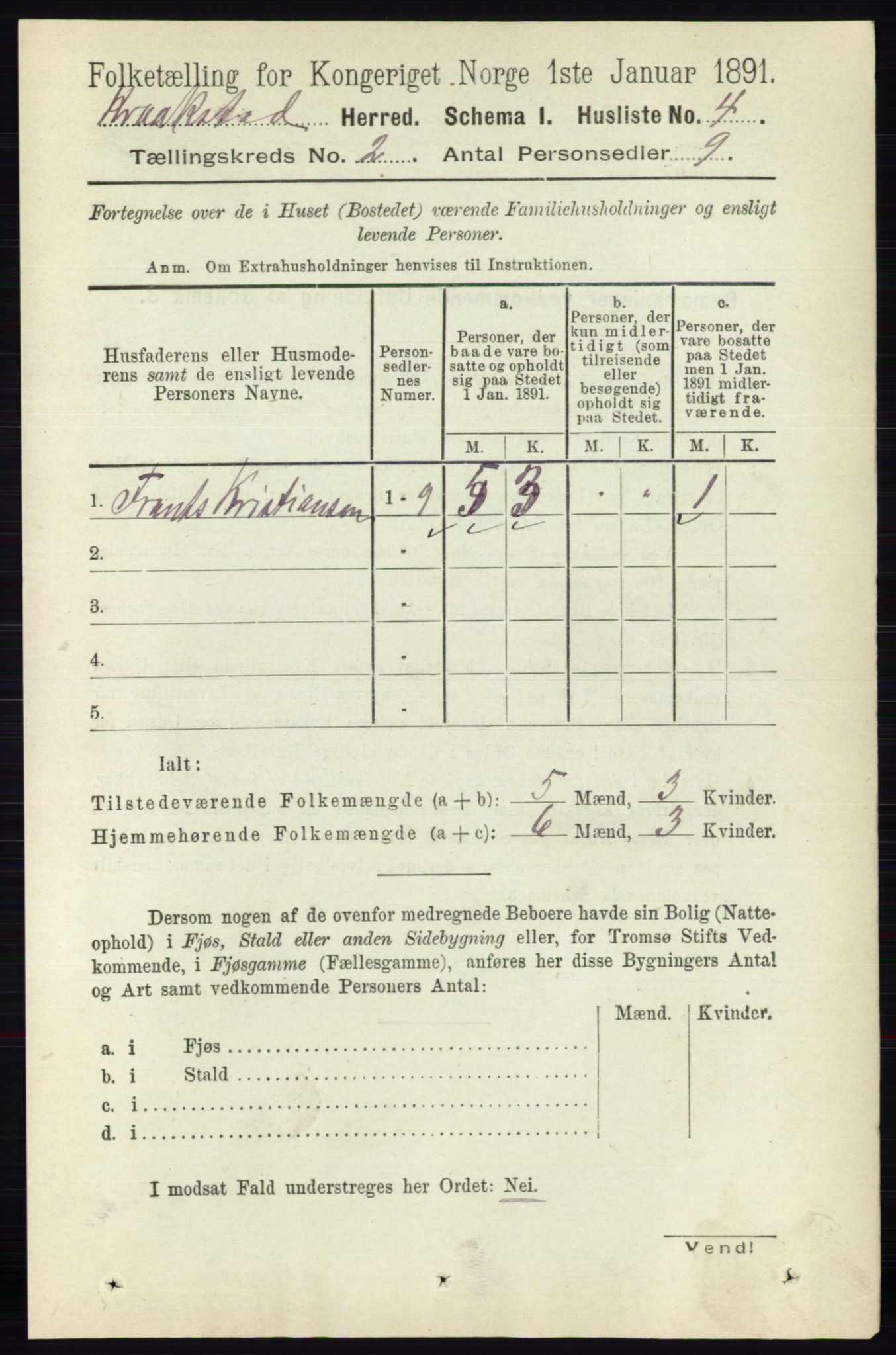 RA, 1891 census for 0212 Kråkstad, 1891, p. 678