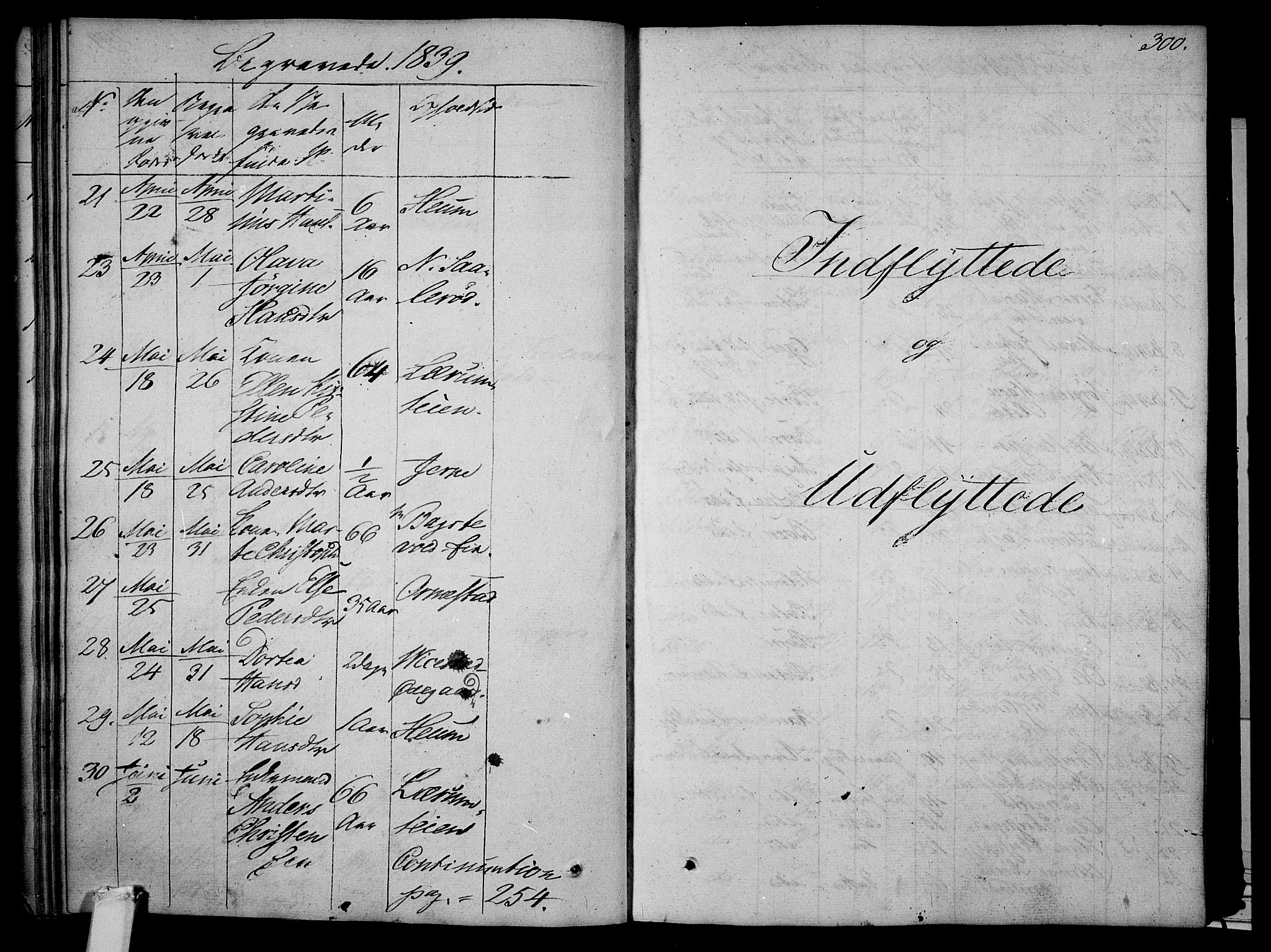 Våle kirkebøker, AV/SAKO-A-334/F/Fa/L0008: Parish register (official) no. I 8, 1824-1844, p. 300