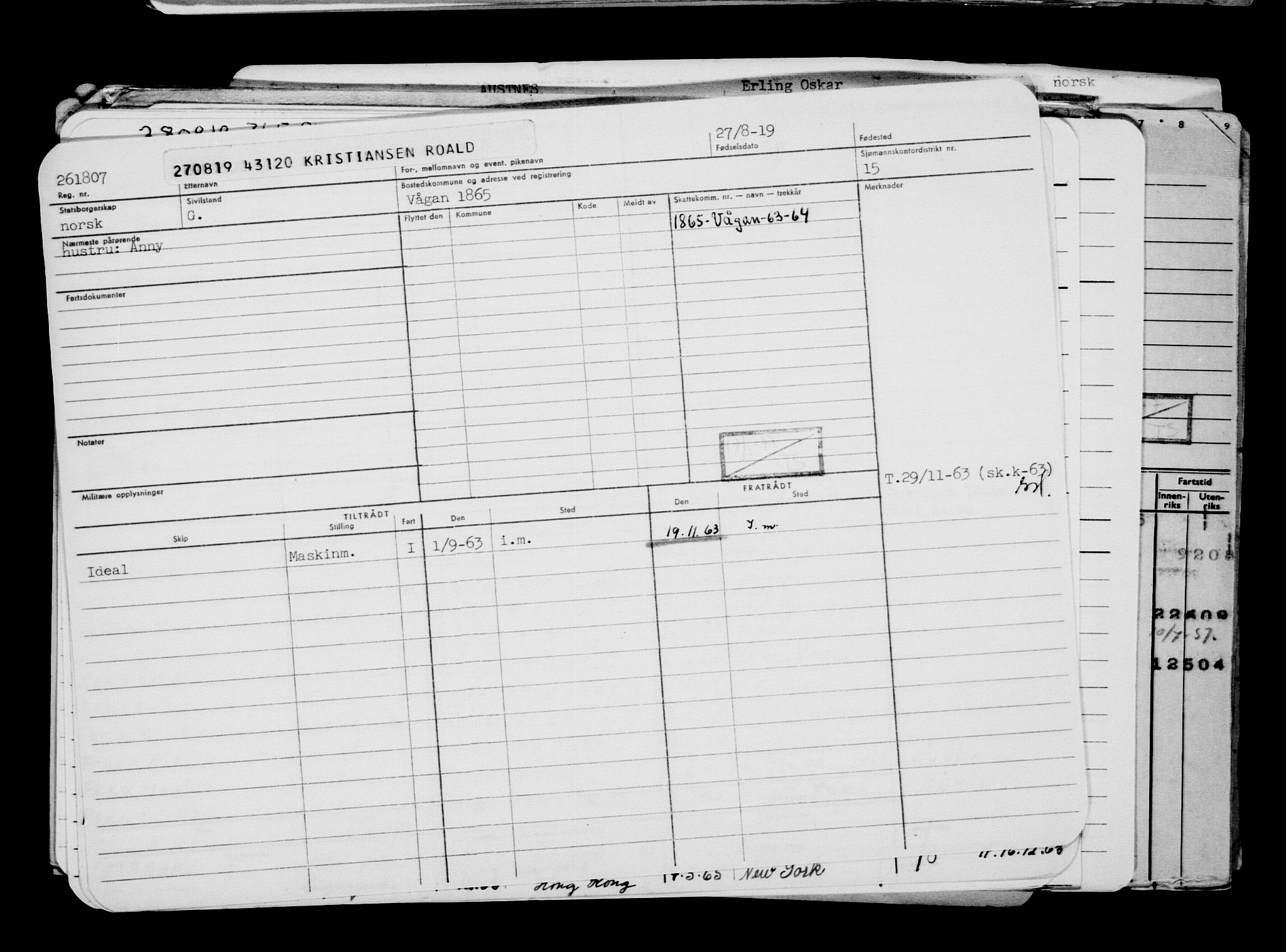 Direktoratet for sjømenn, AV/RA-S-3545/G/Gb/L0171: Hovedkort, 1919, p. 351