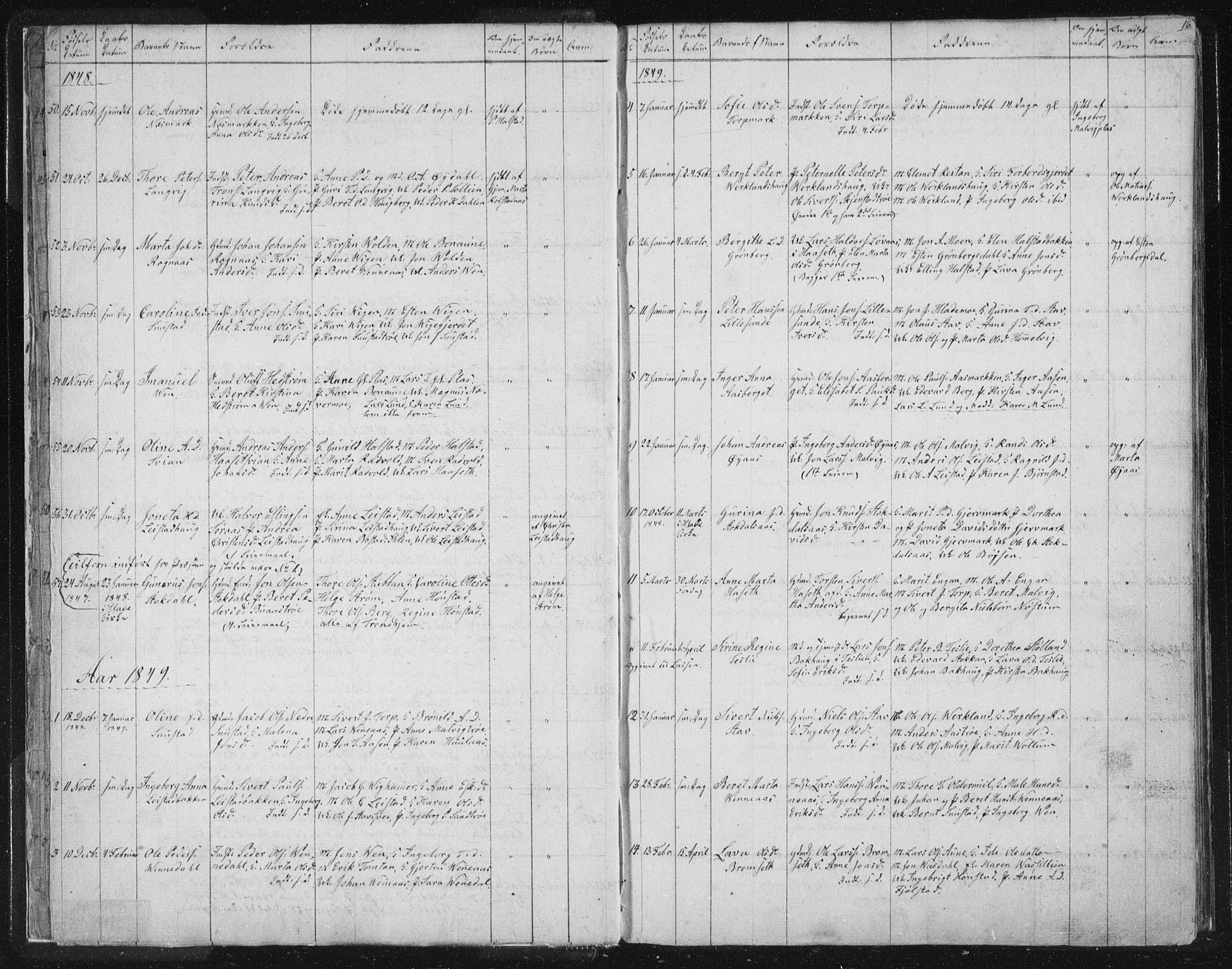 Ministerialprotokoller, klokkerbøker og fødselsregistre - Sør-Trøndelag, SAT/A-1456/616/L0406: Parish register (official) no. 616A03, 1843-1879, p. 16