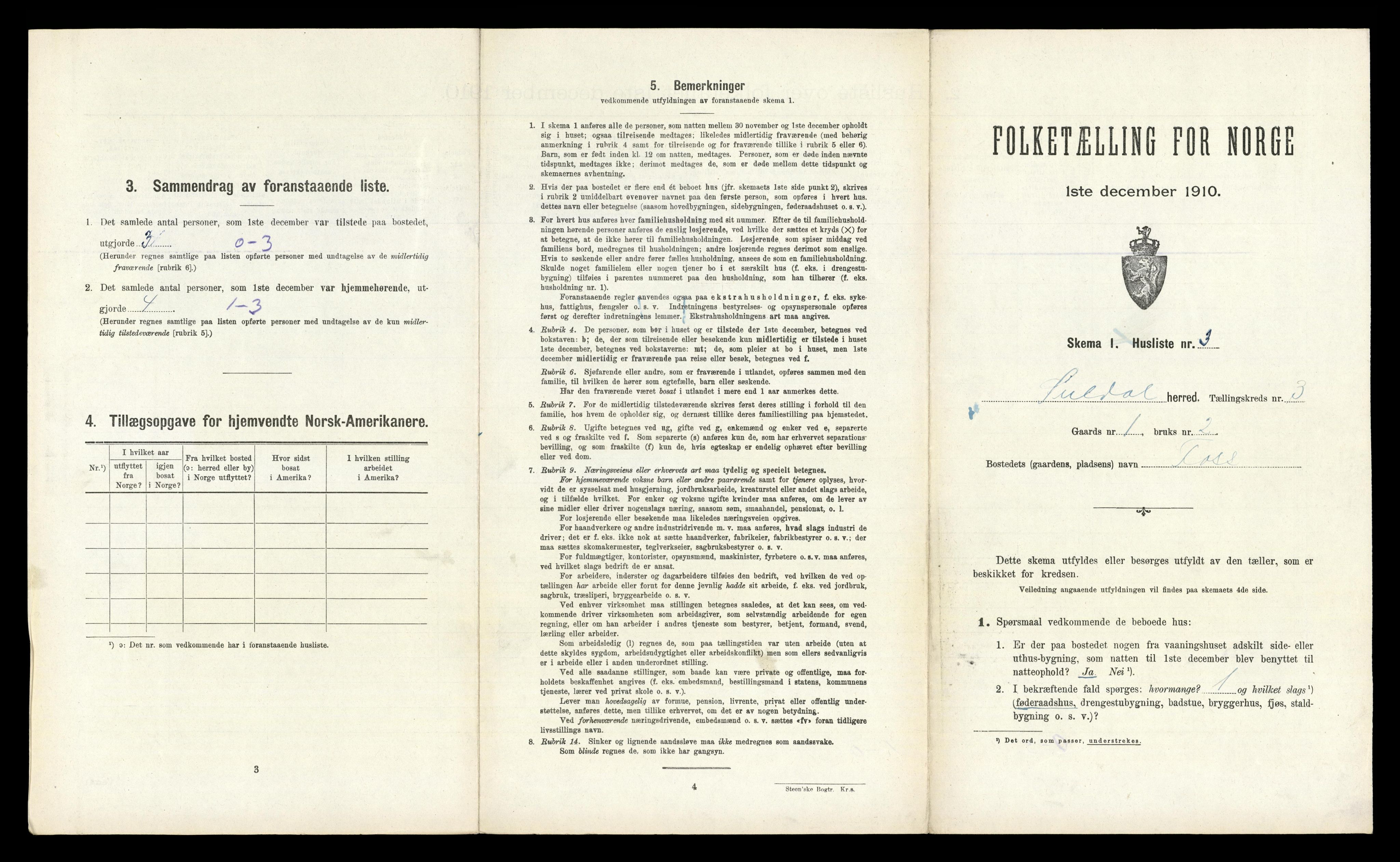 RA, 1910 census for Suldal, 1910, p. 115