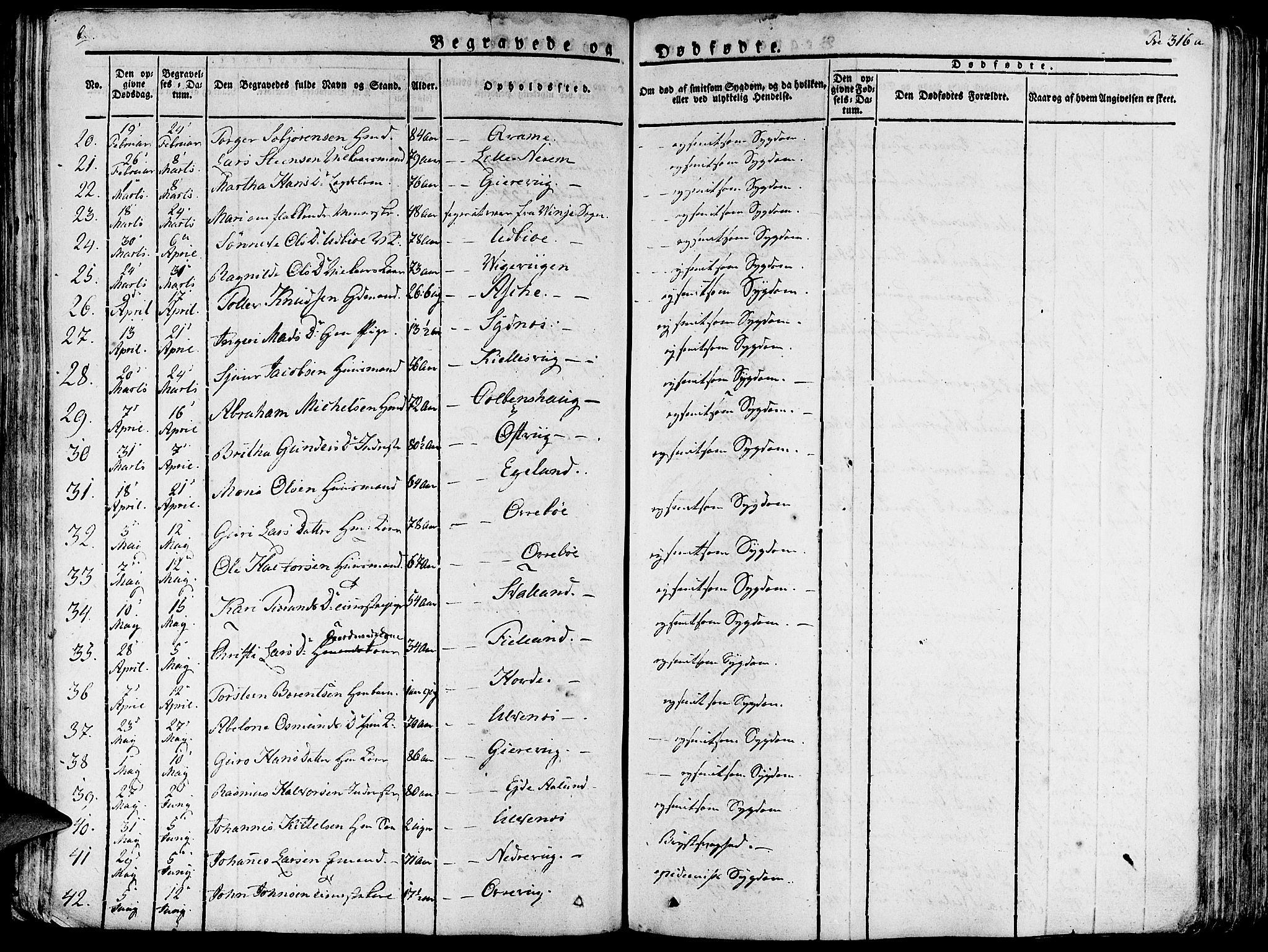 Fjelberg sokneprestembete, AV/SAB-A-75201/H/Haa: Parish register (official) no. A 5, 1822-1834, p. 316