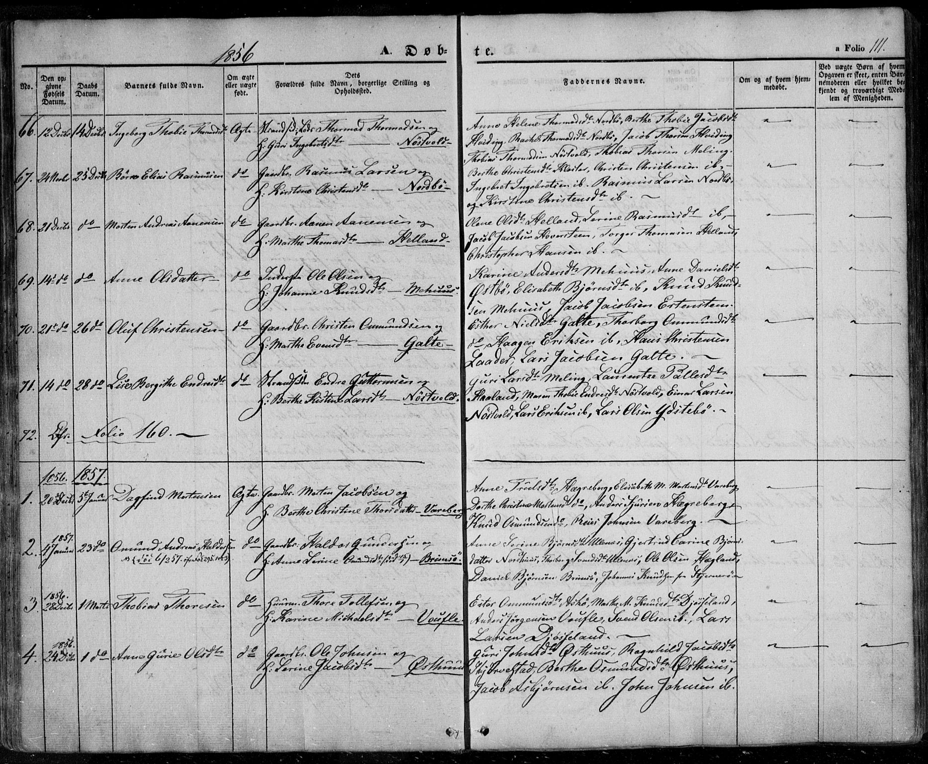 Rennesøy sokneprestkontor, SAST/A -101827/H/Ha/Haa/L0005: Parish register (official) no. A 5, 1838-1859, p. 111