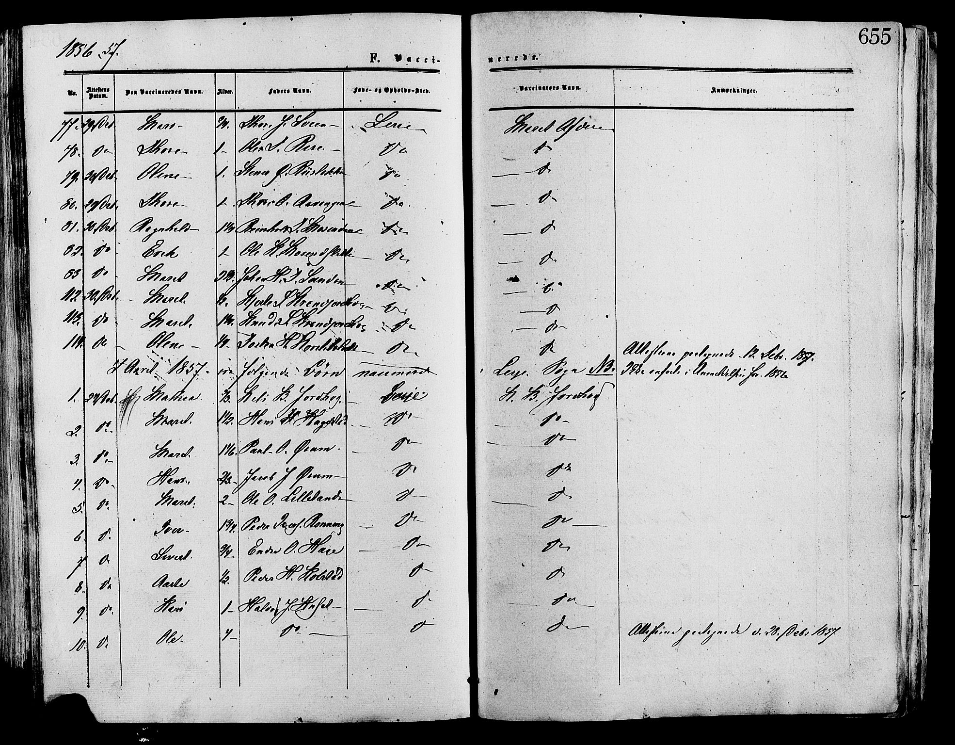Lesja prestekontor, SAH/PREST-068/H/Ha/Haa/L0008: Parish register (official) no. 8, 1854-1880, p. 655